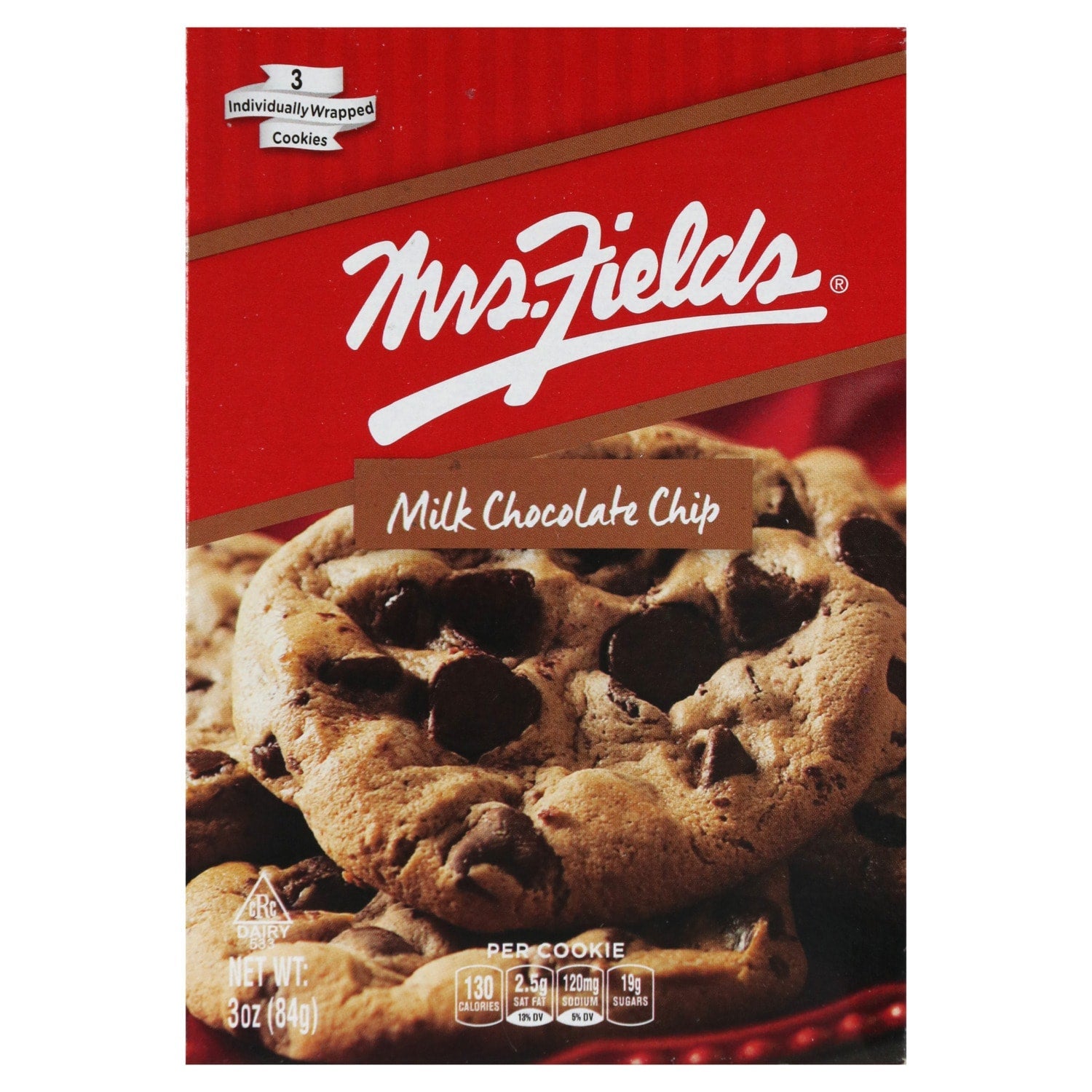 Mrs. Fields Milk Chocolate Chip Cookies, 3 oz. Boxes