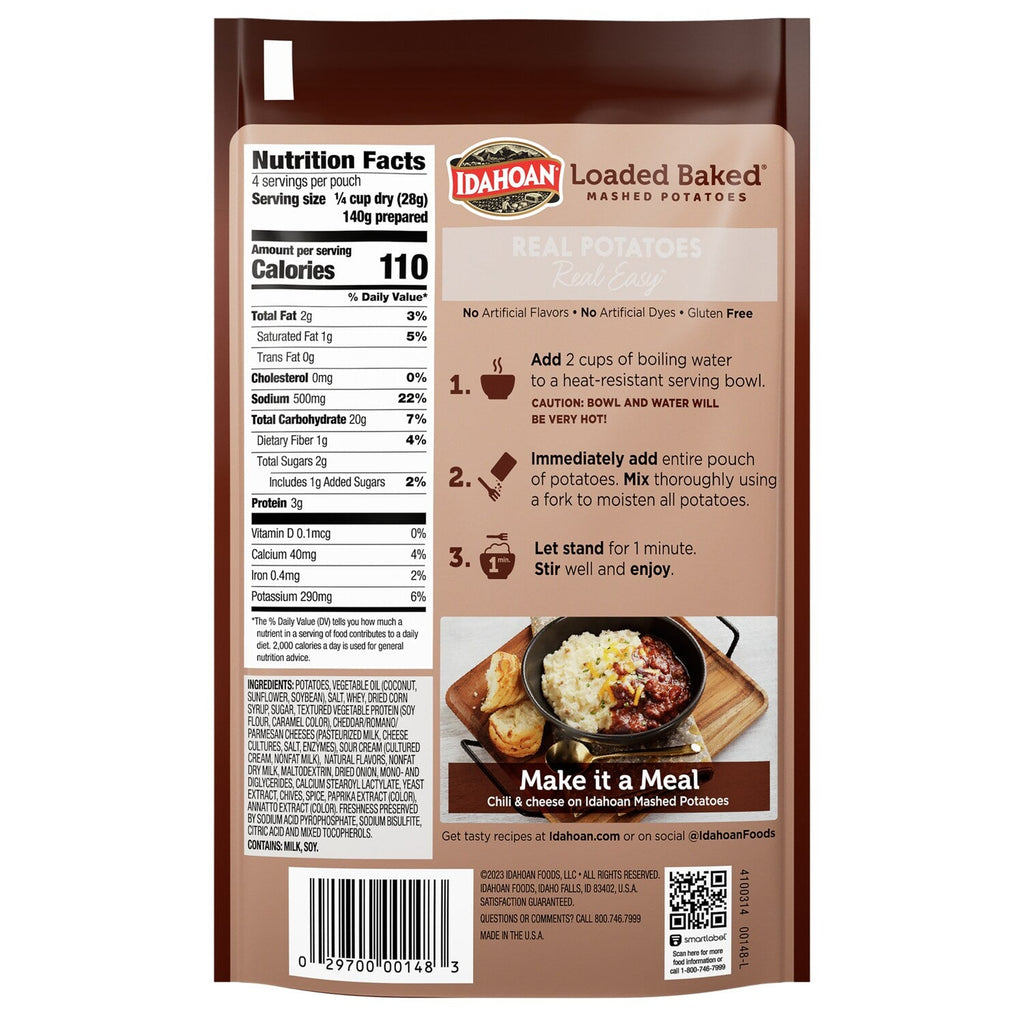 Idahoan Loaded Baked Mashed, 4-oz. Pouch