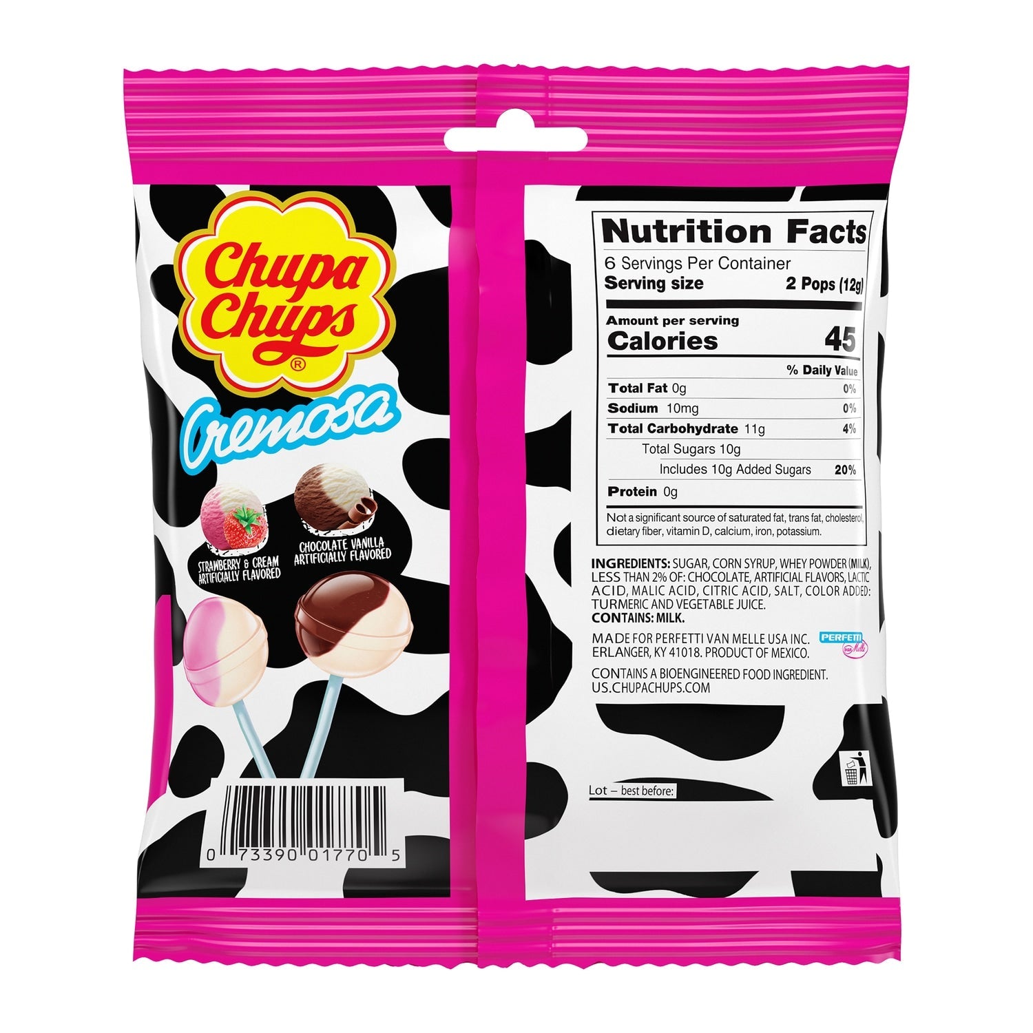 Chupa Chups Mini Cremosa Lollipops, 12-ct. Bag