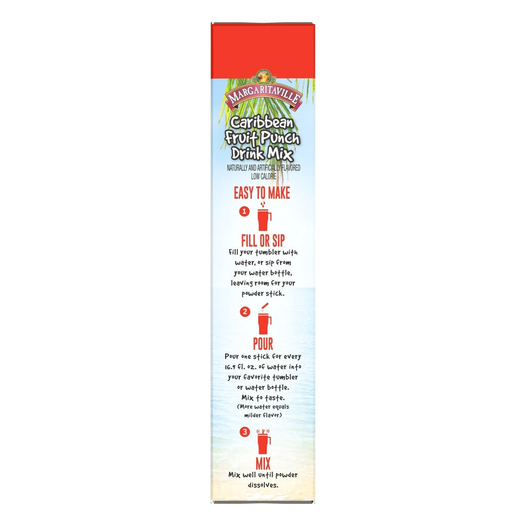 Margaritaville Zero Sugar Caribbean Fruit Punch Drink Mix, 6-pc Pack.