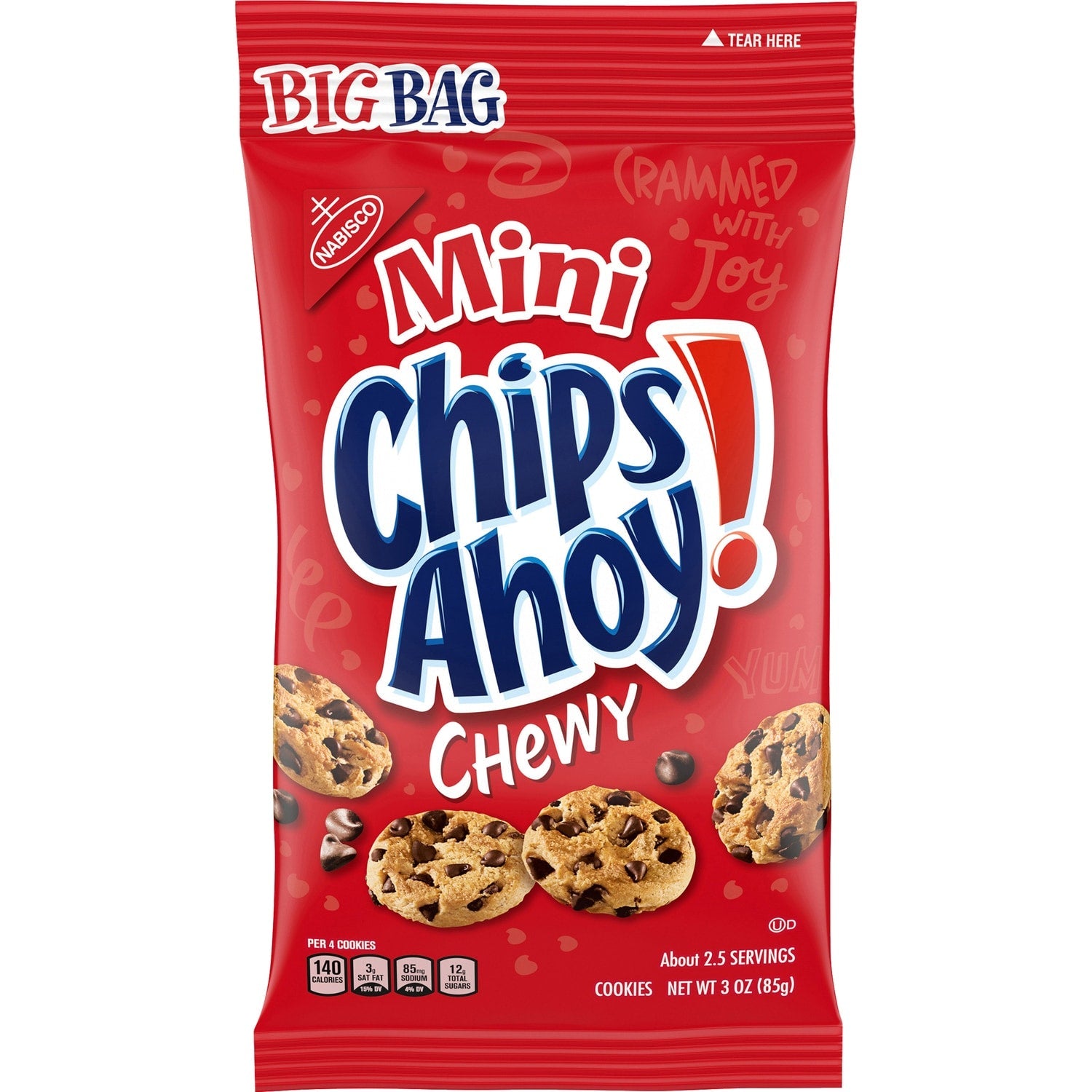 Nabisco Mini Chips Ahoy Chewy Chocolate Chip Cookies Big Bag, 3 oz.