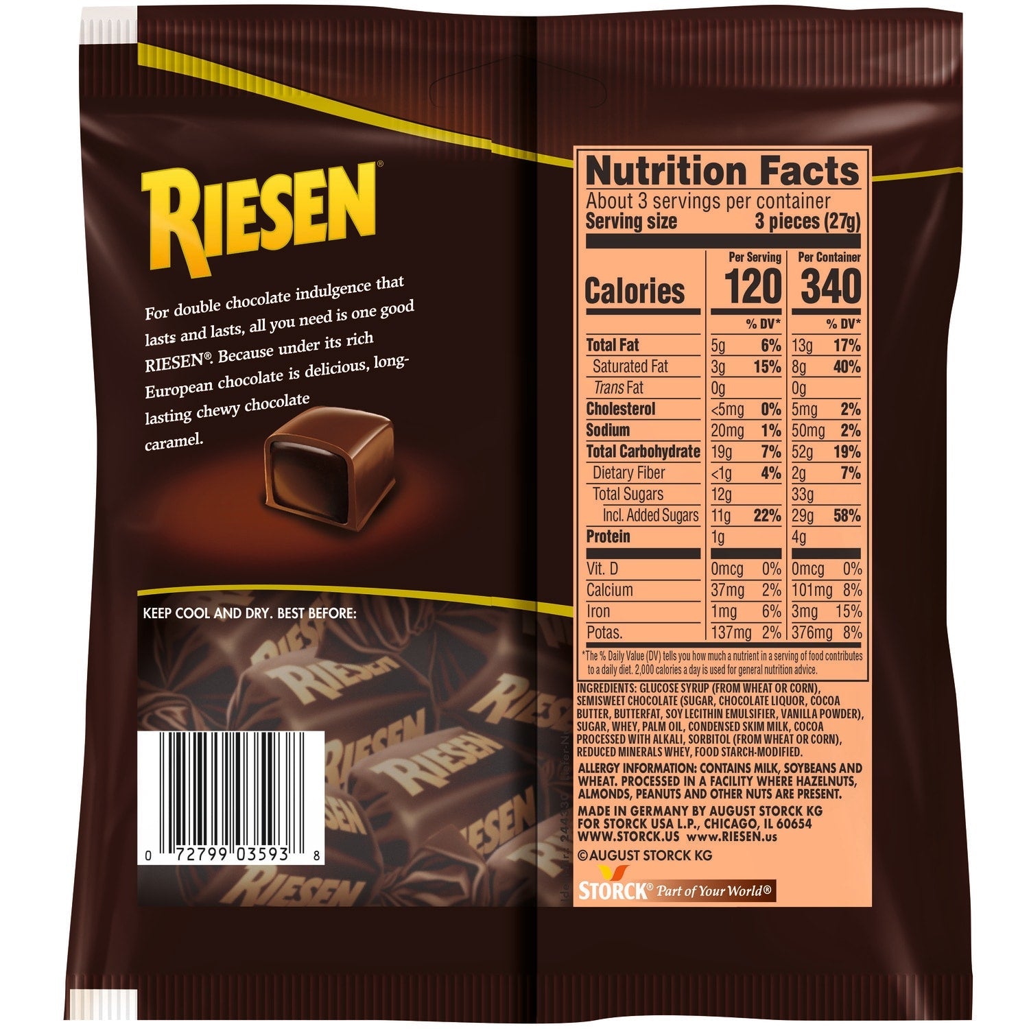 Stork Riesen Chewy Caramel Chocolate, 1-ct.