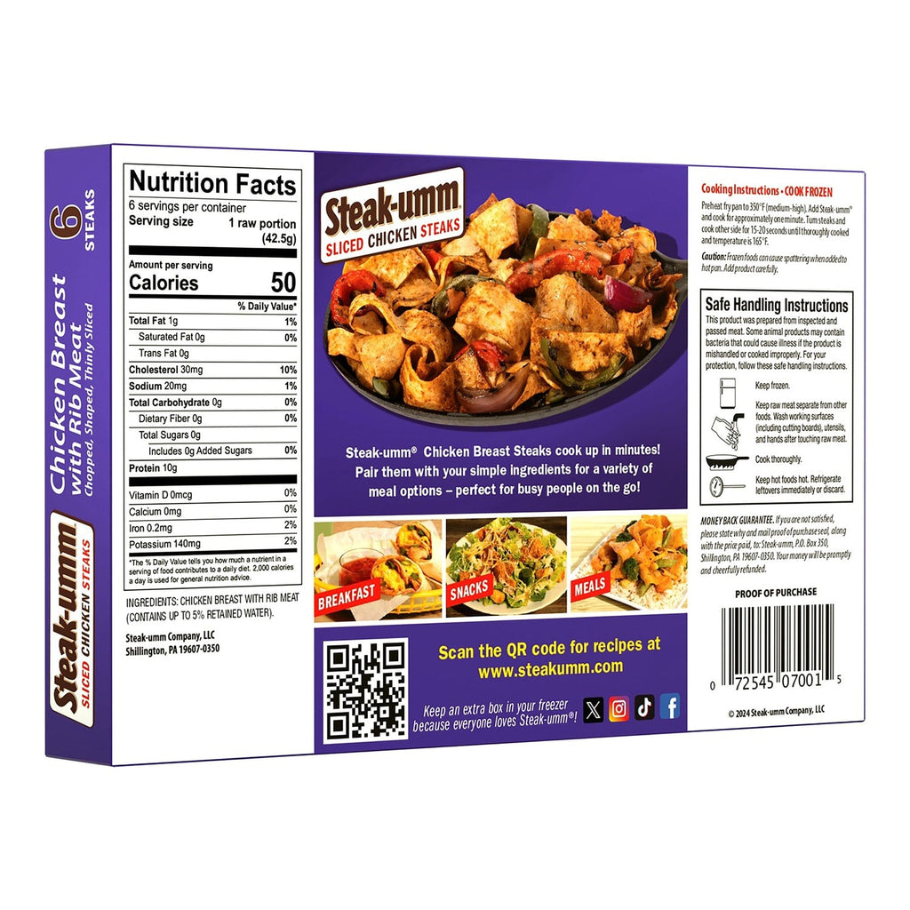 Steak-umm Sliced Chicken Steaks, 9-oz