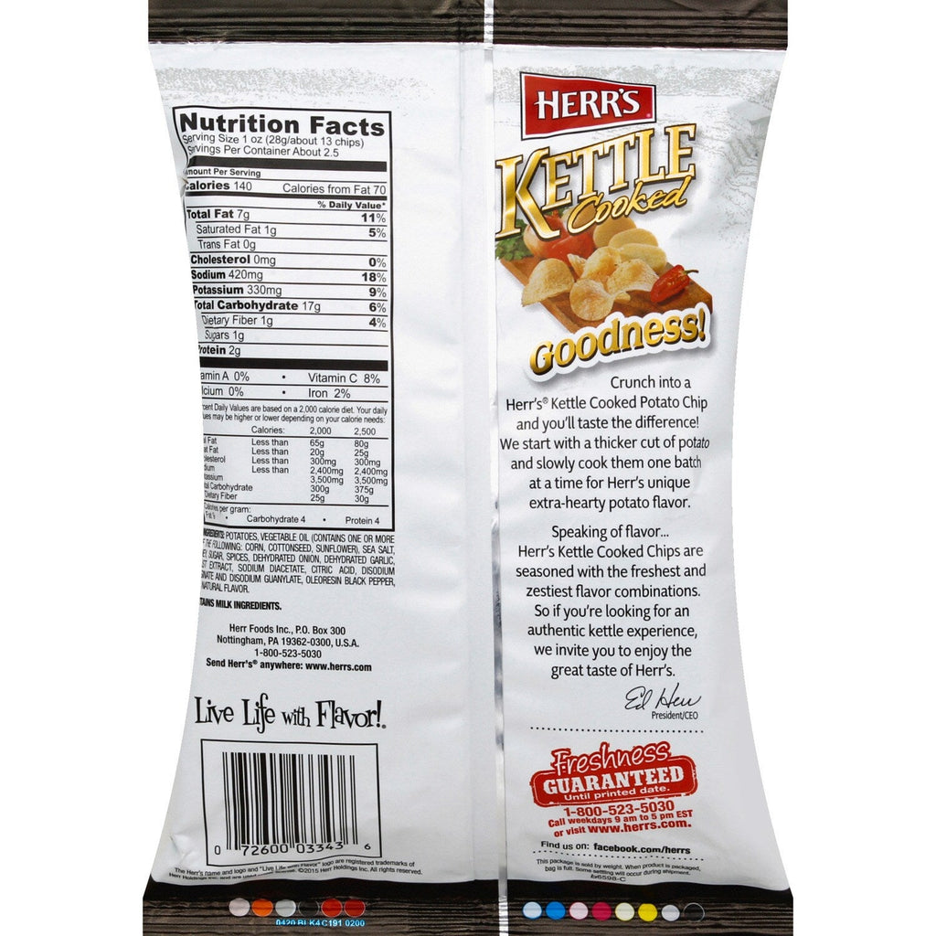 Herr's Kettle Cooked Potato Chips, 1-ct.