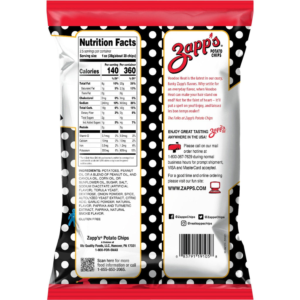 Zapp's New Orleans Kettle Style Voodoo Potato Chips, 2.5-oz.
