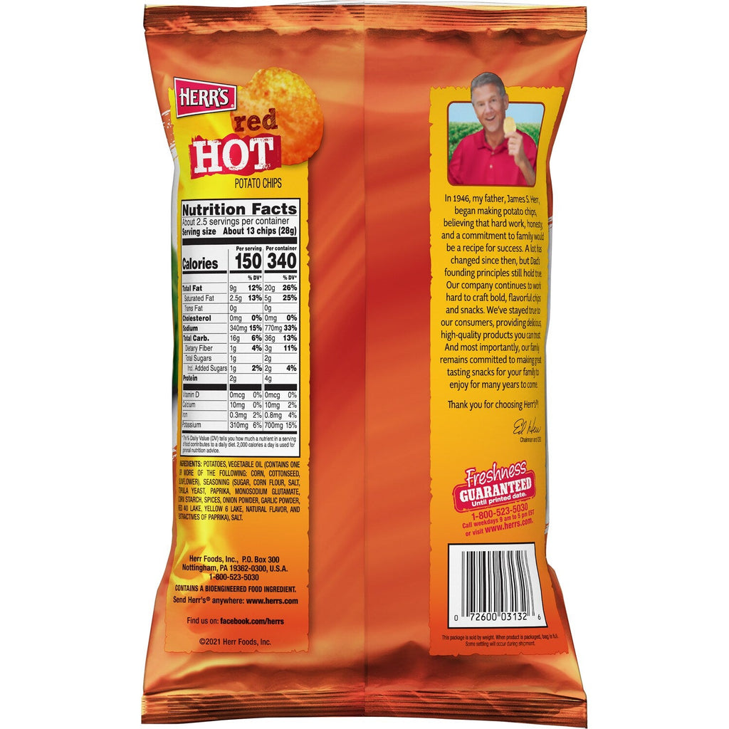 Herr's Red Hot Potato Chips, 1-ct.