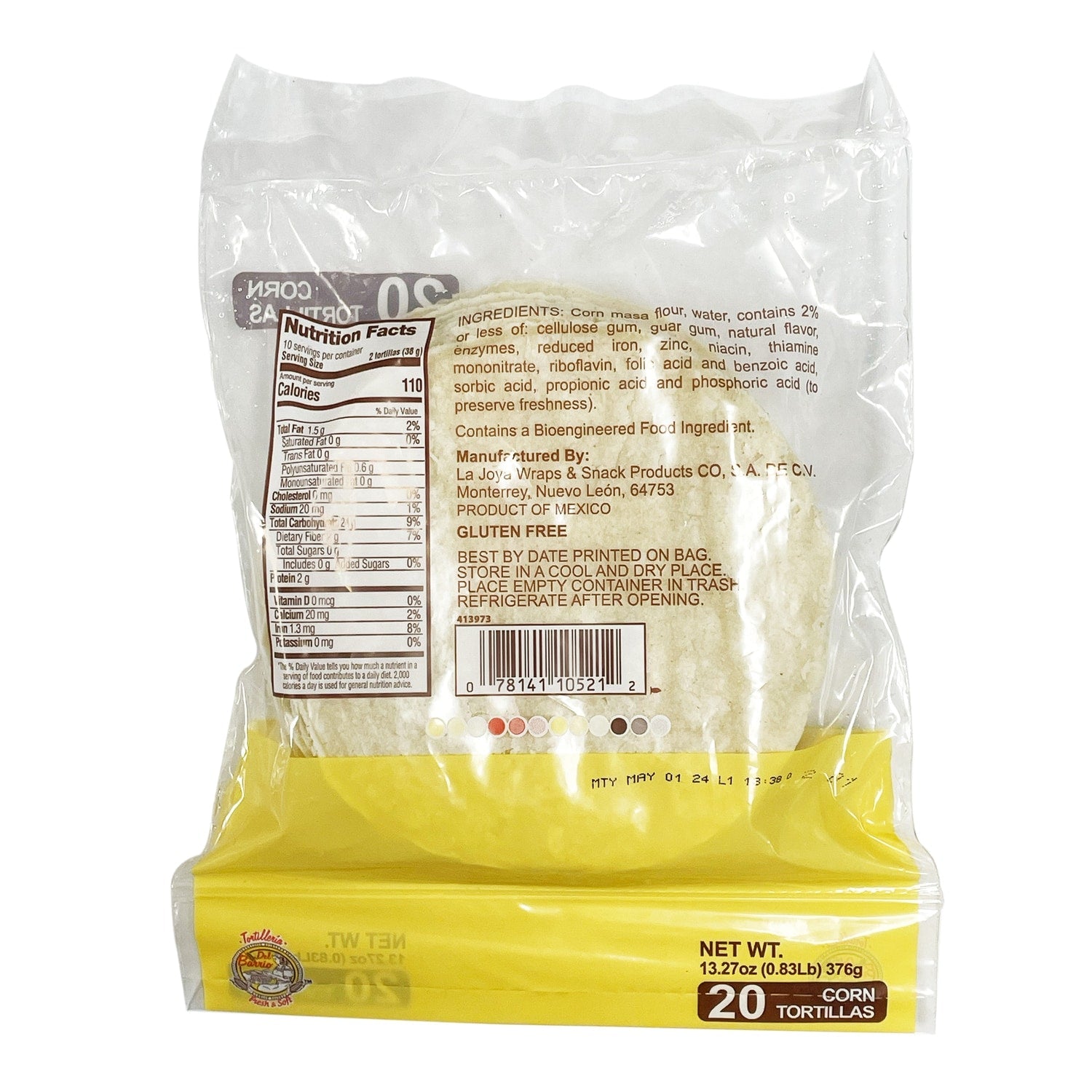 Del Barrio Corn Tortillas, 20 ct.