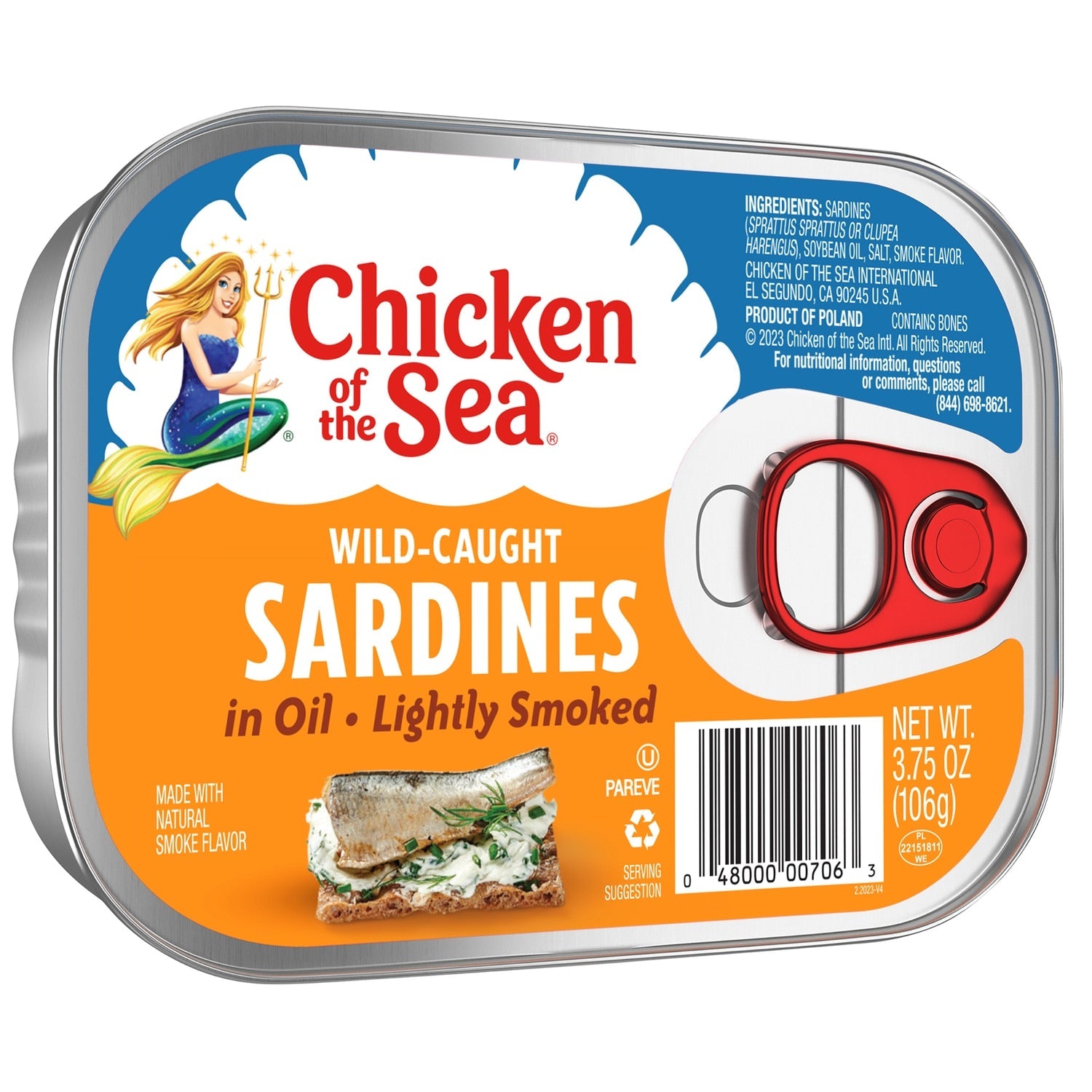 Chicken of the Sea Lightly Smoked Sardines in Oil, 3.75 oz.