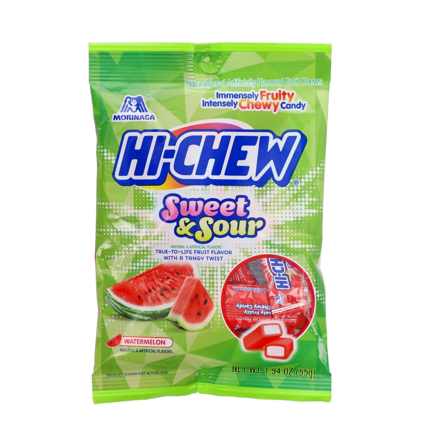 Hi Chew Sweet and Sour Watermelon Candy, 1.94 oz. Bag