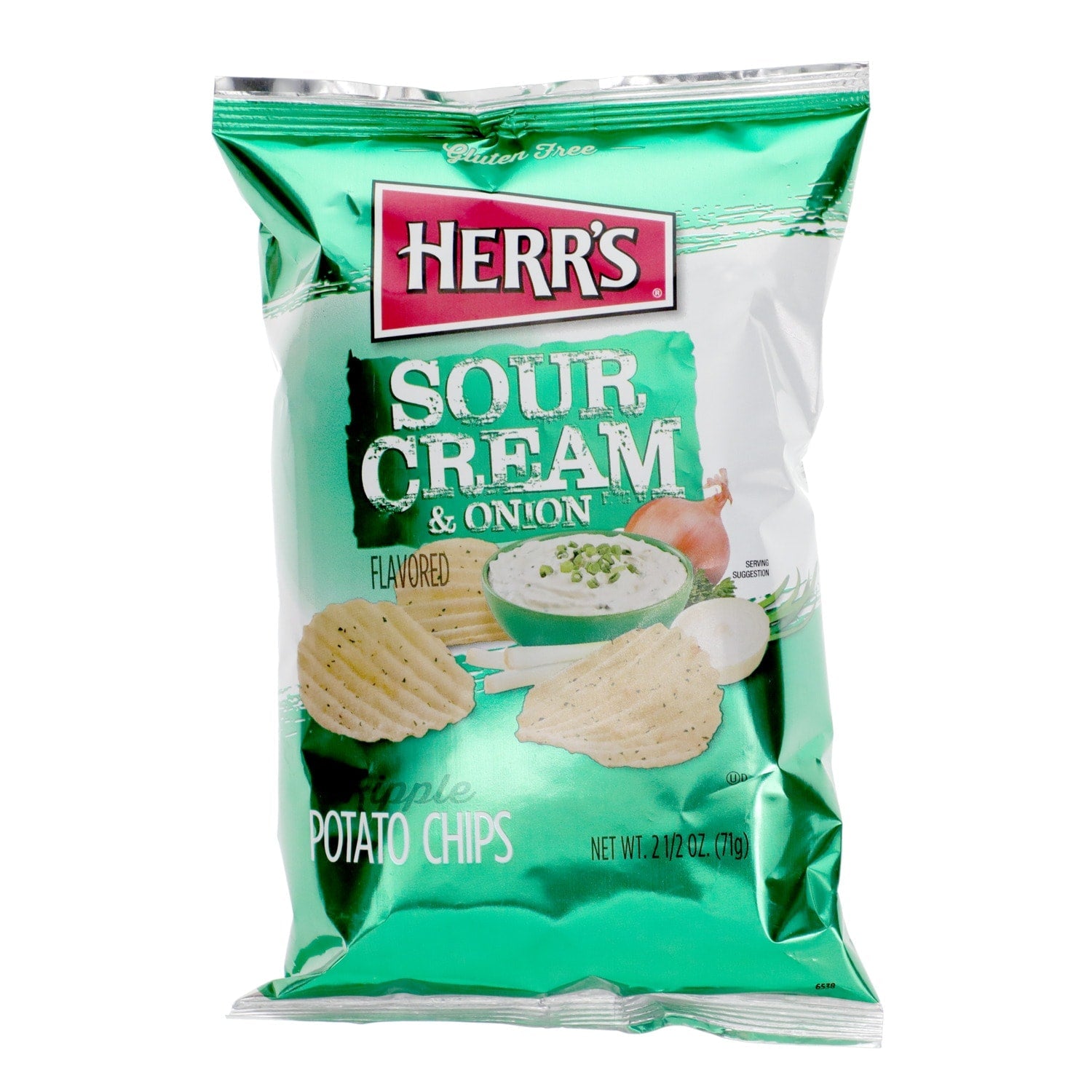 Herrâs Sour Cream and Onion Potato Chips, 2.5 oz.