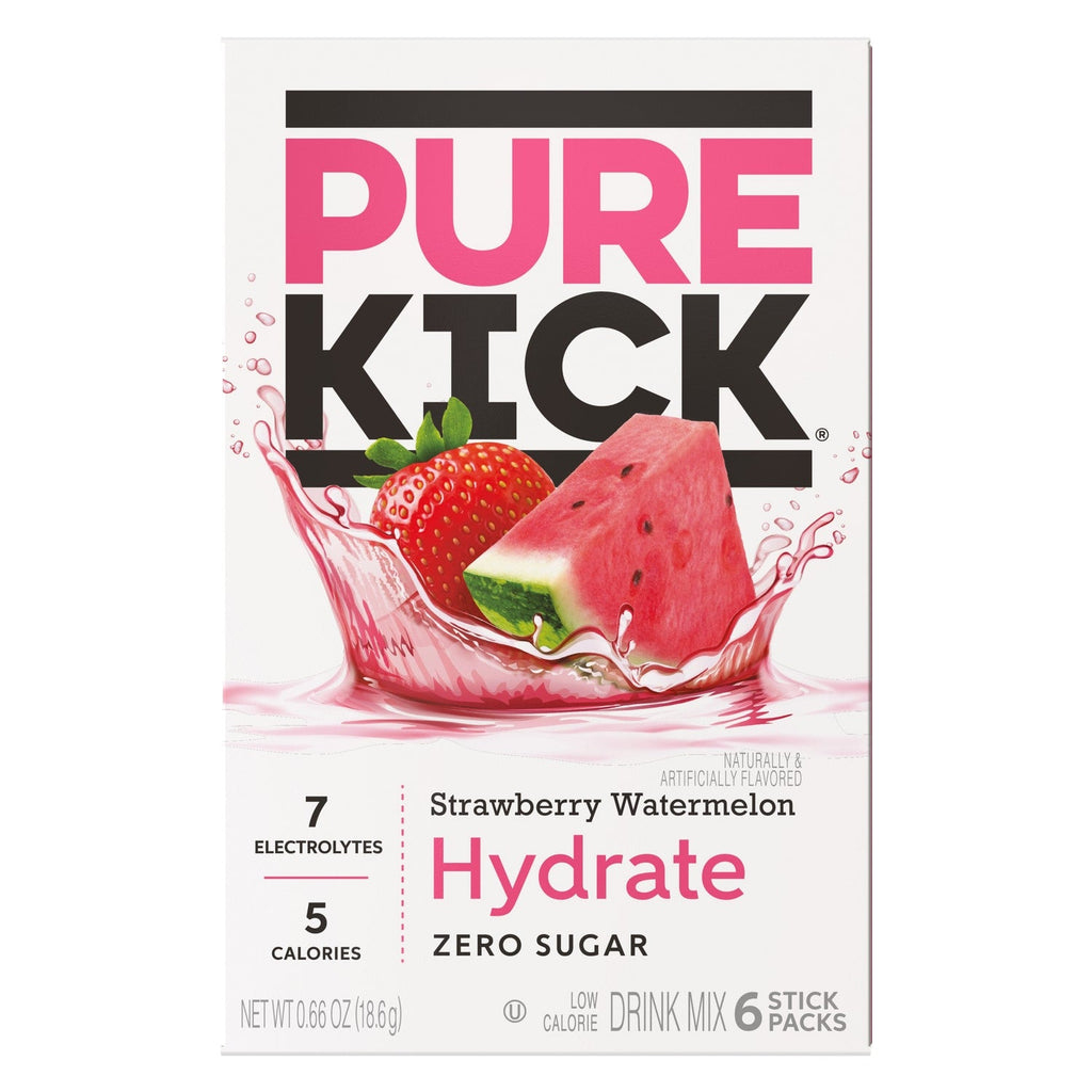 Pure Kick Strawberry Watermelon-flavored Hydrate Drink Mix Sticks, 6-pc Pack.