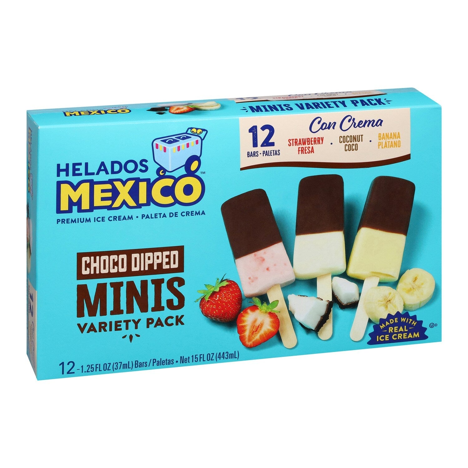 Helados Mexico Choco Dipped Minis Variety Pack, 12-pc Pack.