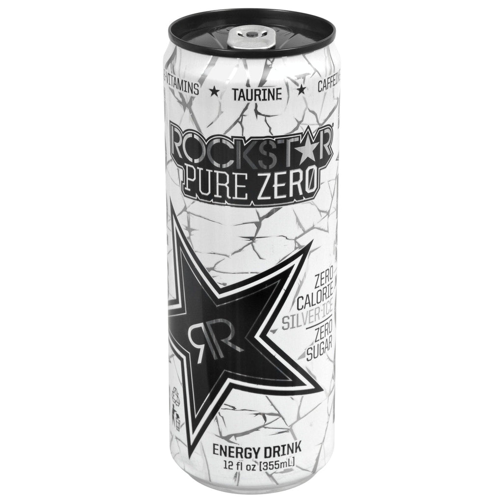 Rockstar Pure Zero Silver Ice Energy Drinks, 12 oz. Cans