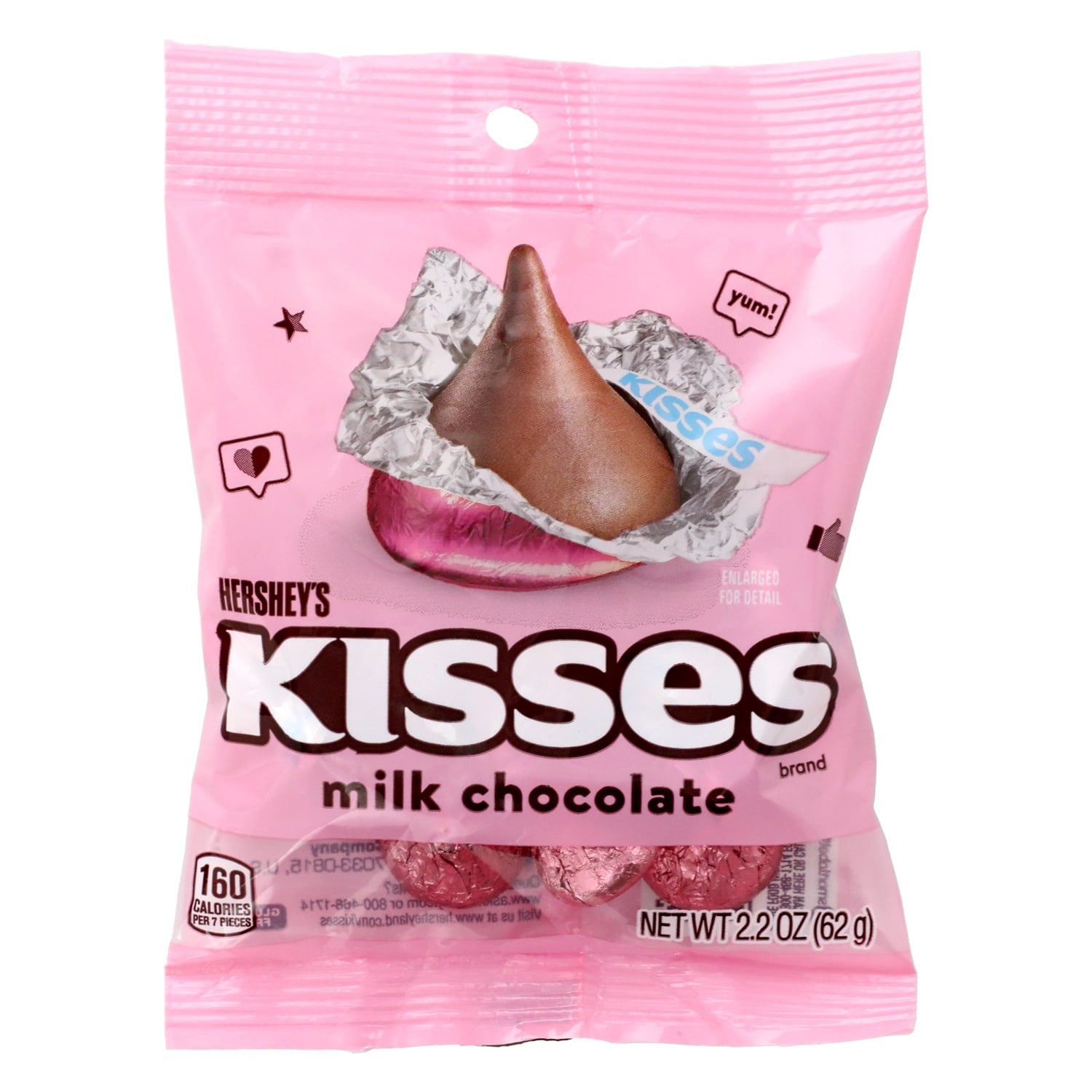 Hersheyâs Kisses Pink Foil Chocolate Candies, 2.2-oz. Bag