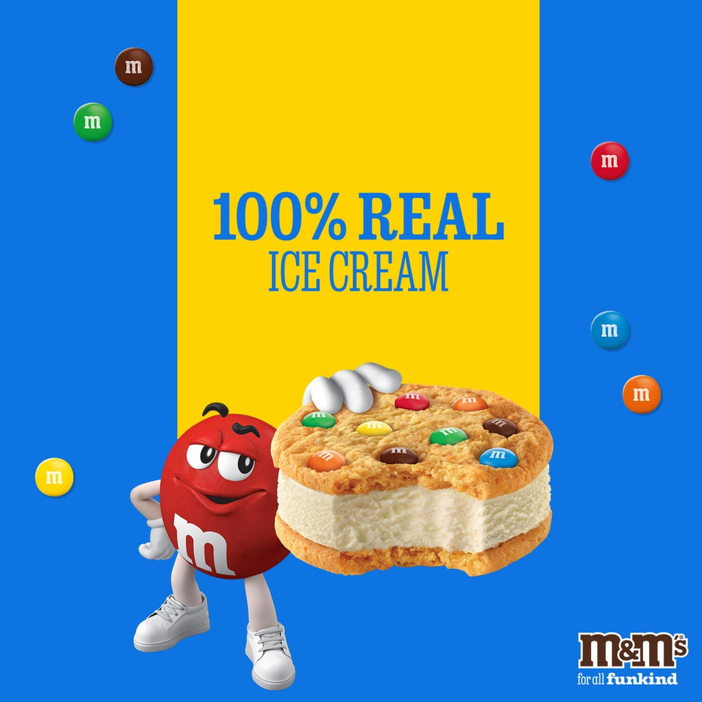 Mars M&amp;M'S Vanilla Ice Cream Cookie Sandwich Reduced Fat Vanilla Ice Cream Dessert Cookie Sandwich, 4 Oz