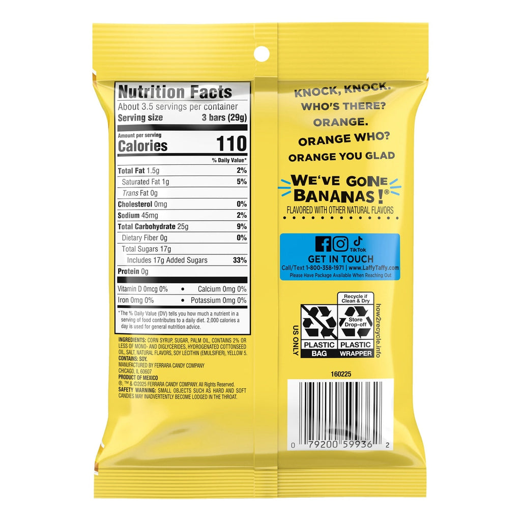 Laffy Taffy Gone Bananas Chewy Candy, 1-ct.