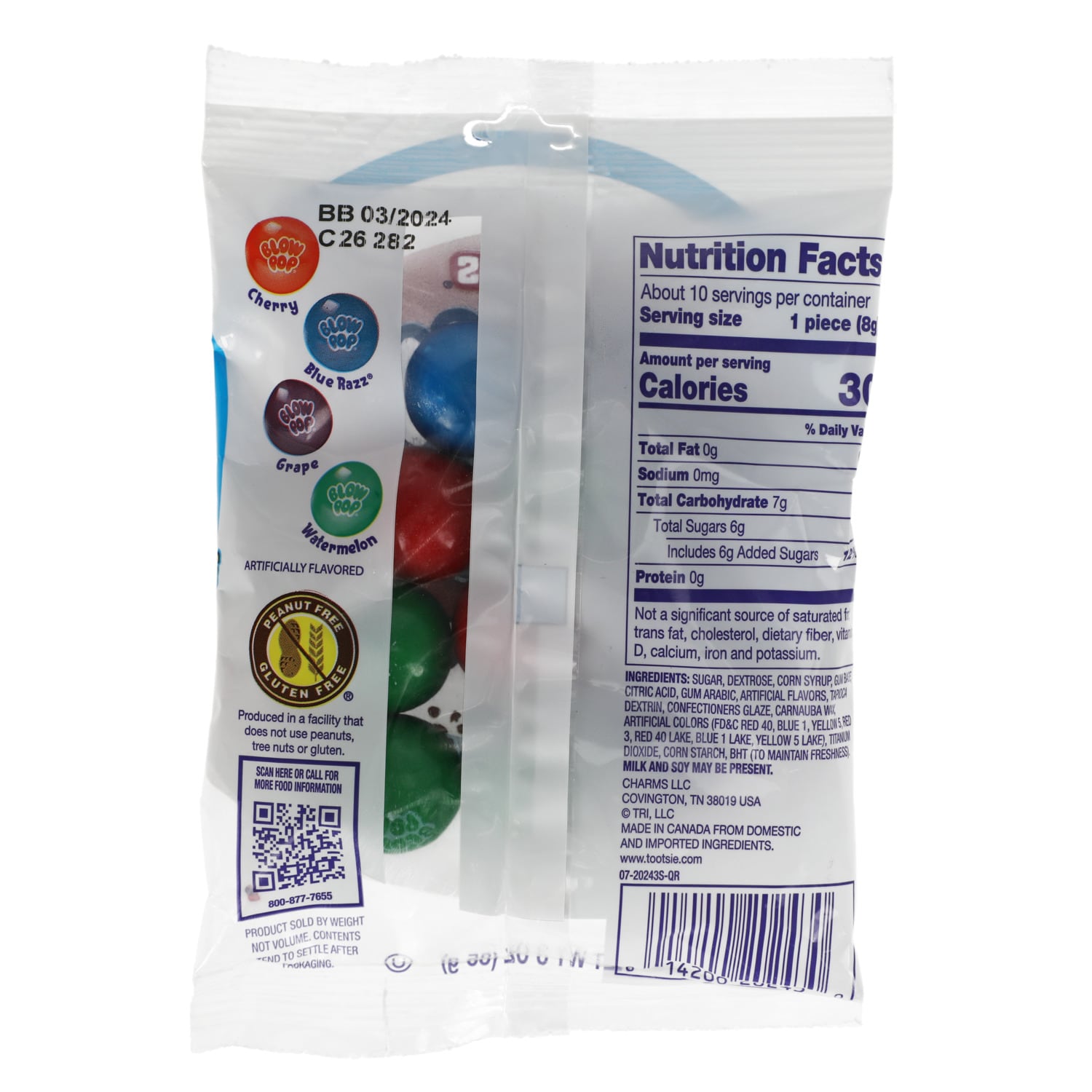Charms Blow Pop Candies, 3-oz.
