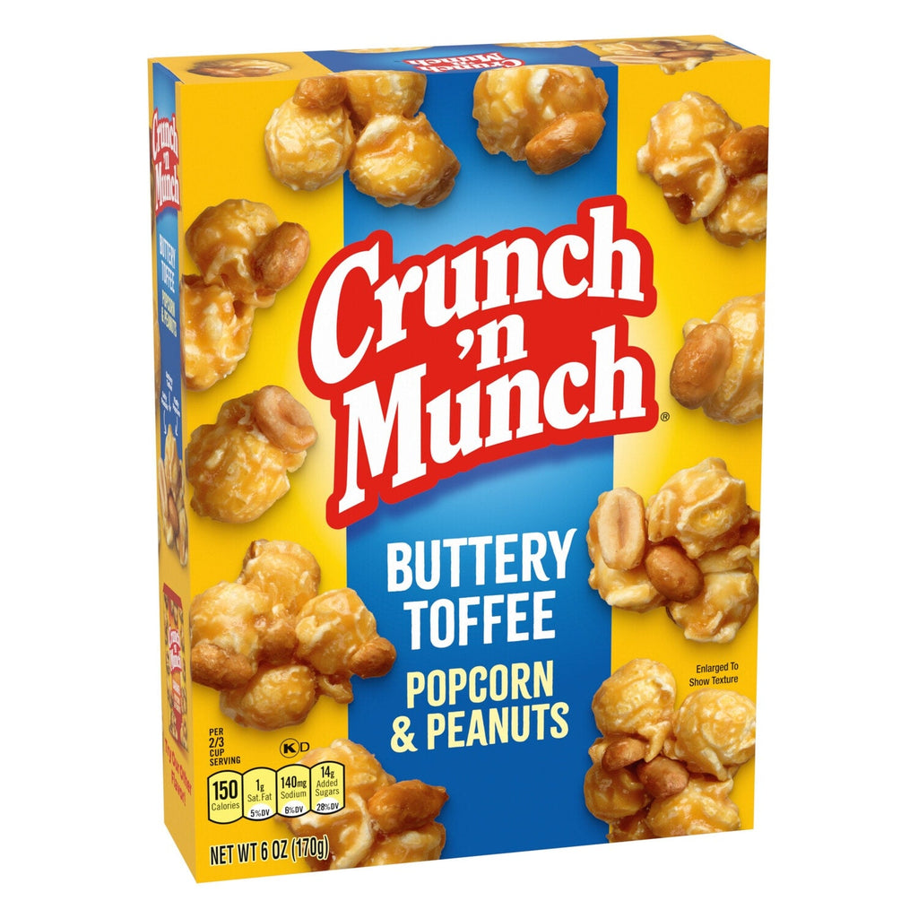 Conagra Brands Crunch ân Munch Buttery Toffee Popcorn with Peanuts, 6 oz.