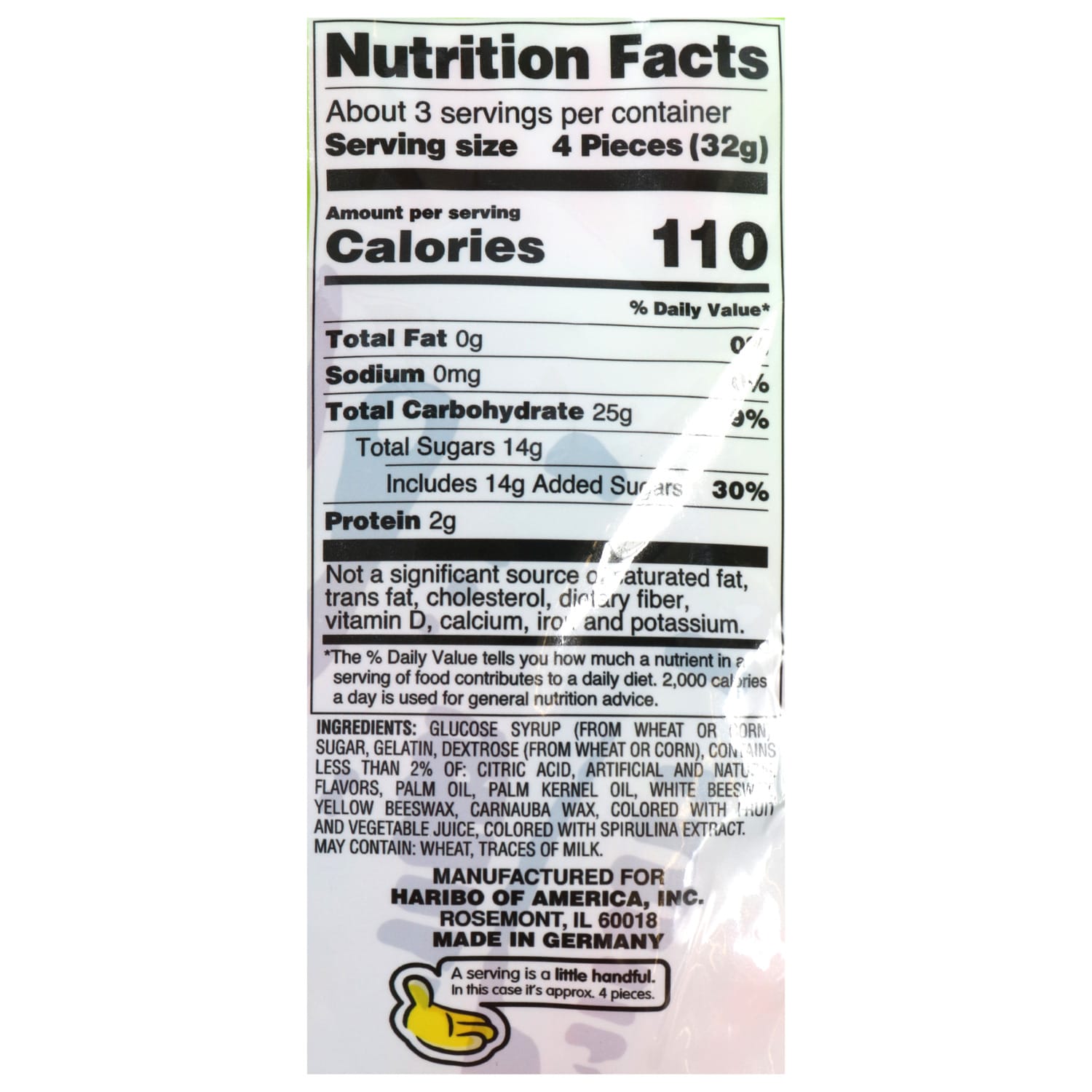 Haribo Rainbow Worms Gummi Candy, 4-oz. Bags