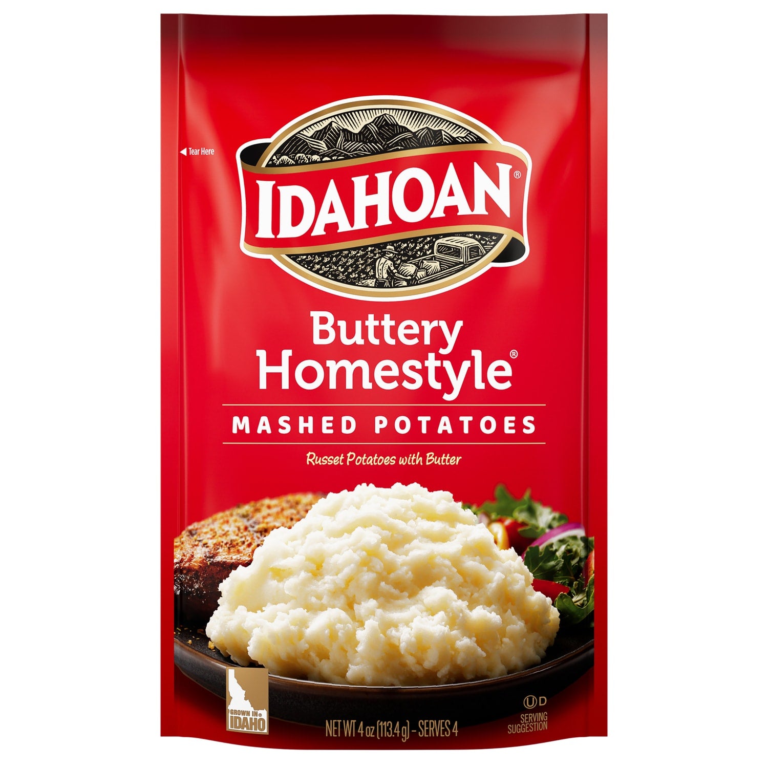 Idahoan Buttery Homestyle Mashed Potatoes, 4-oz. Pouch