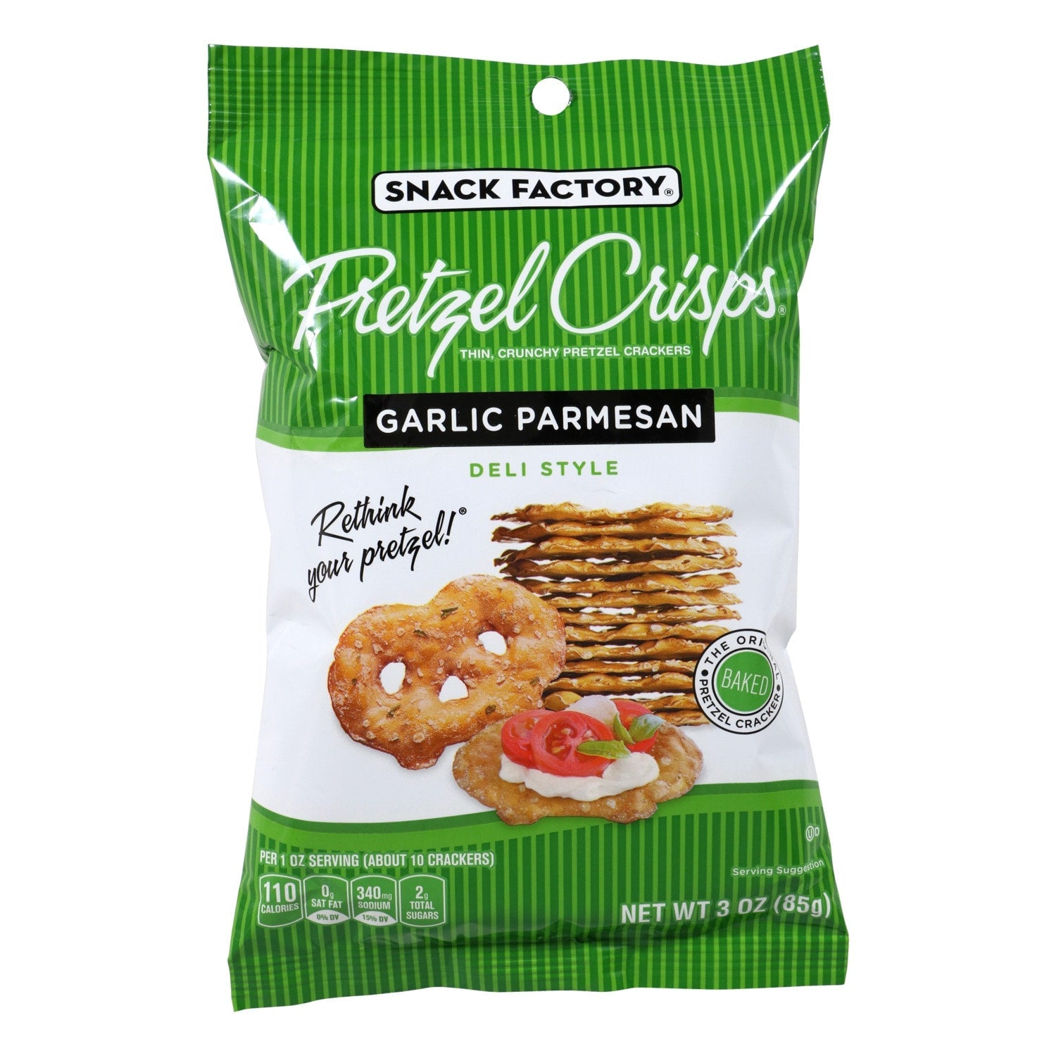 Snack Factory Pretzel Crisps - Garlic Parmesan, 3 oz.