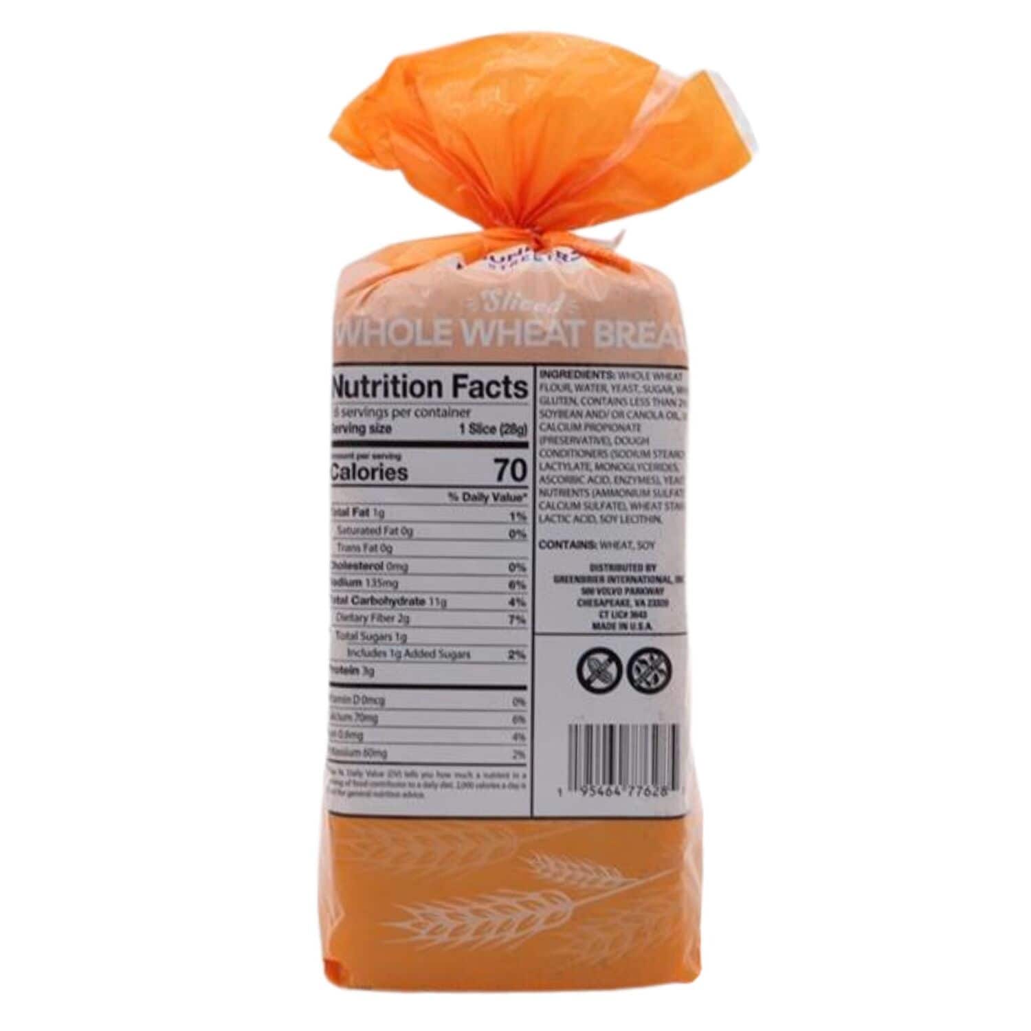 Founders Street Sliced Whole Wheat Bread, 1-ct.