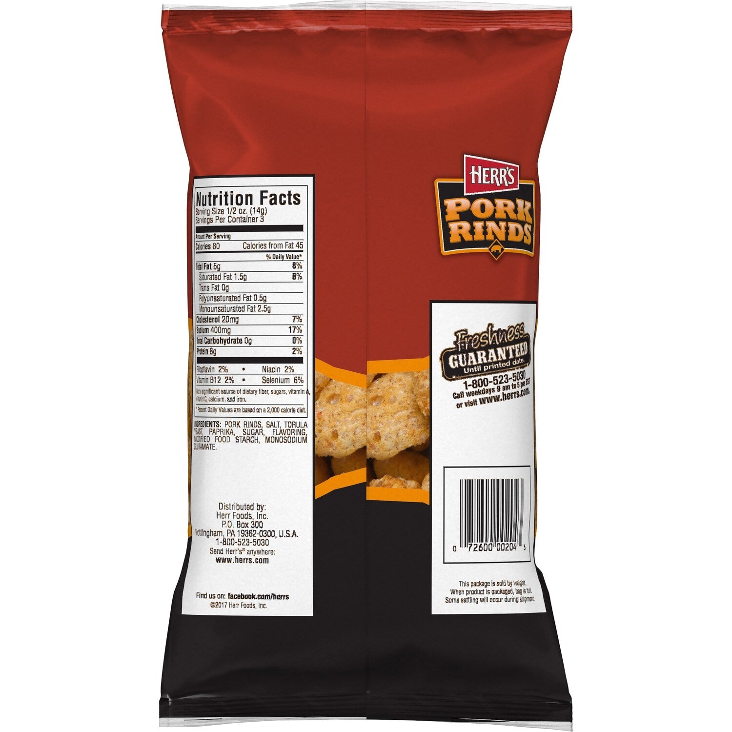 Herr's Smoked Barbecue Pork Rinds, 1-ct.