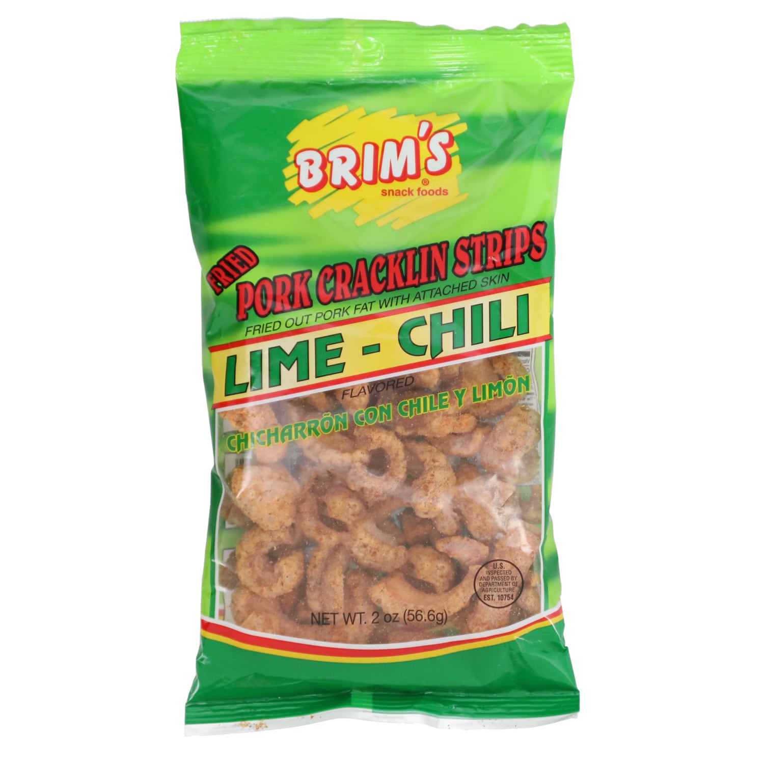 Brims Lime-Chili Cracklin Strips, 2 oz. Bag