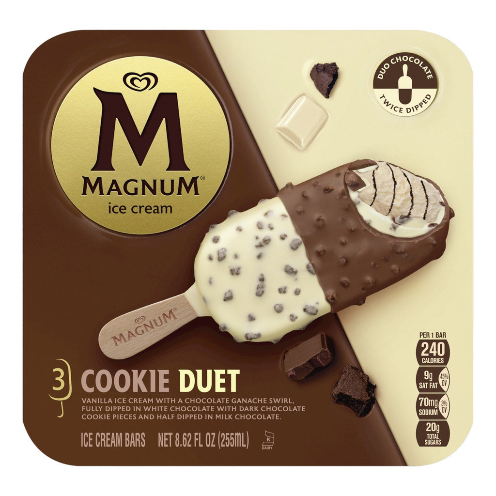 Magnum Cookie Duet Ice Cream Bar, 3-pc Pack.