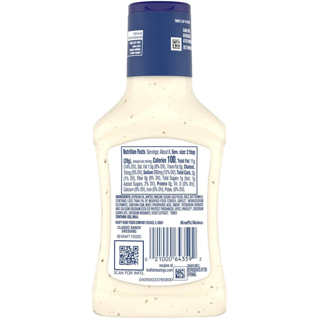 Kraft Classic Ranch Salad Dressing, 8 oz. Bottles