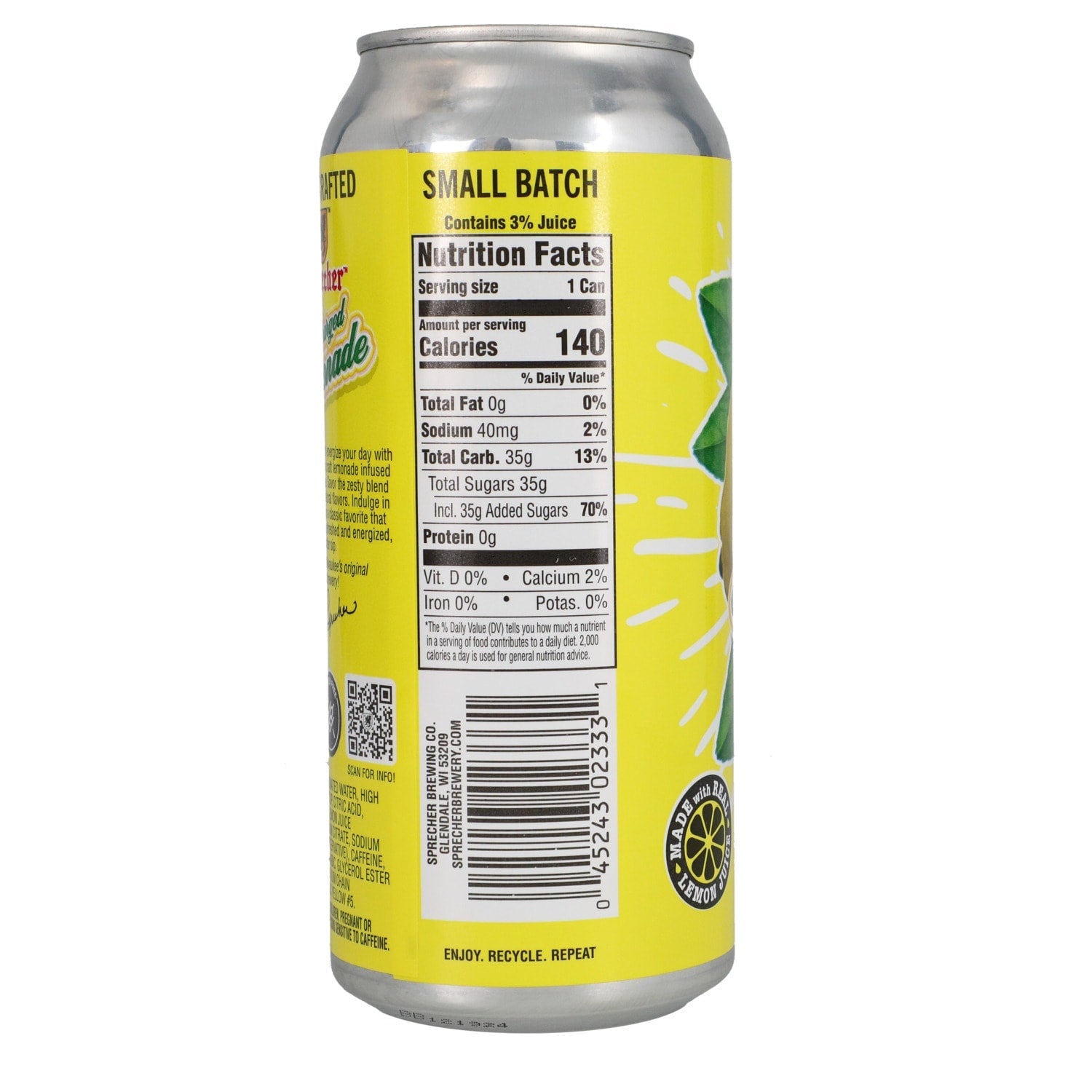 Sprecher Charged Lemonade Drink, 1-ct.