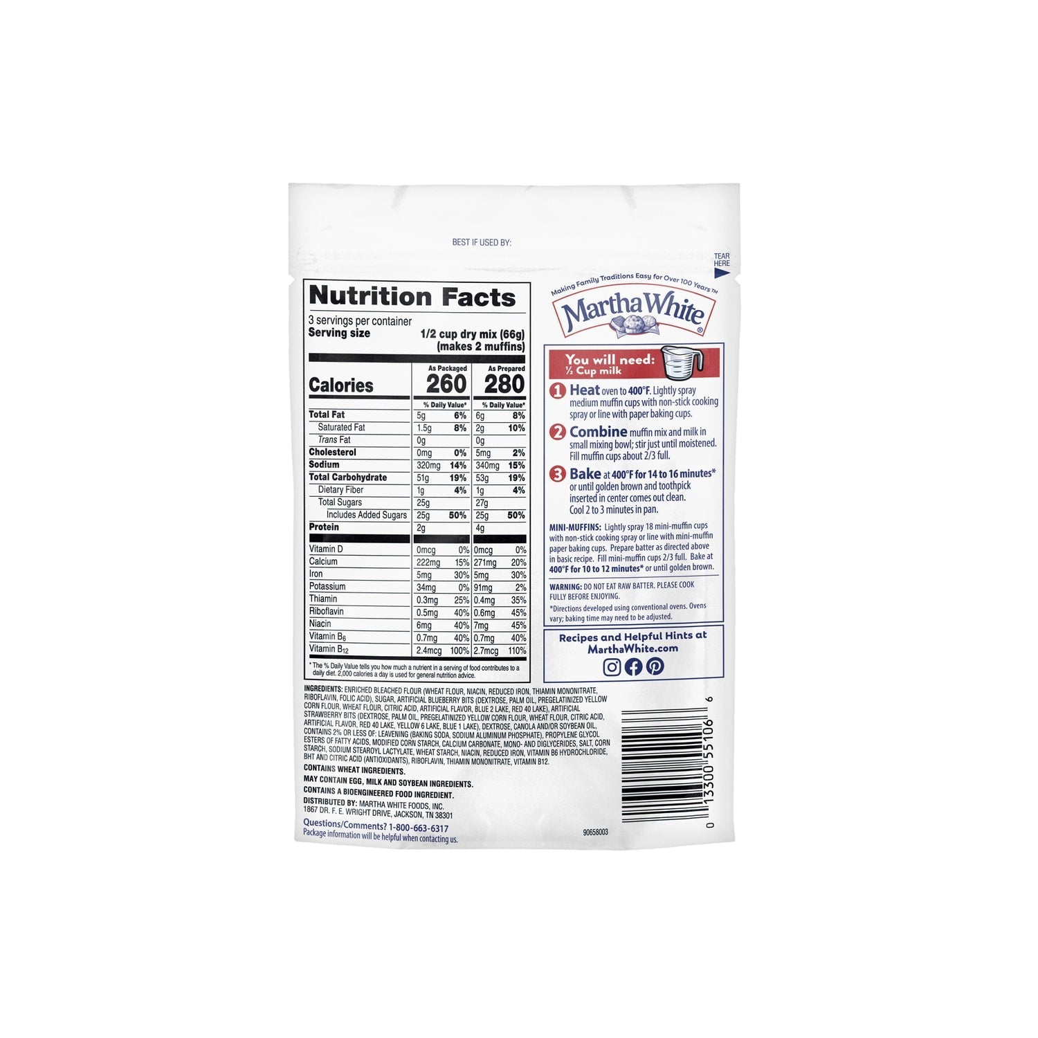 Martha White Wild Berry Muffin Mix, 1-ct.