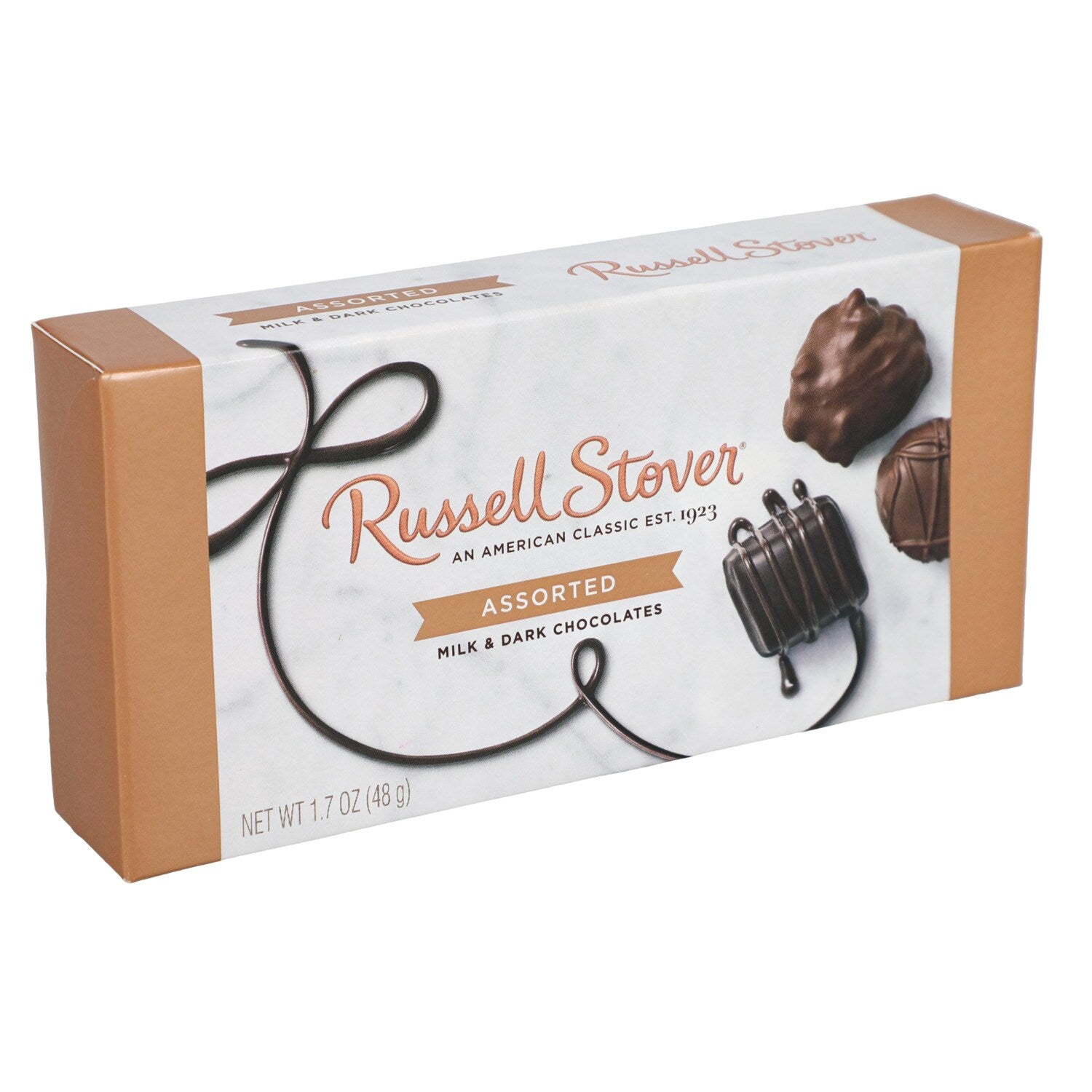 Russell Stover Christmas Assorted Milk &amp; Dark Chocolate Candy Gift Box, 1.7 oz.