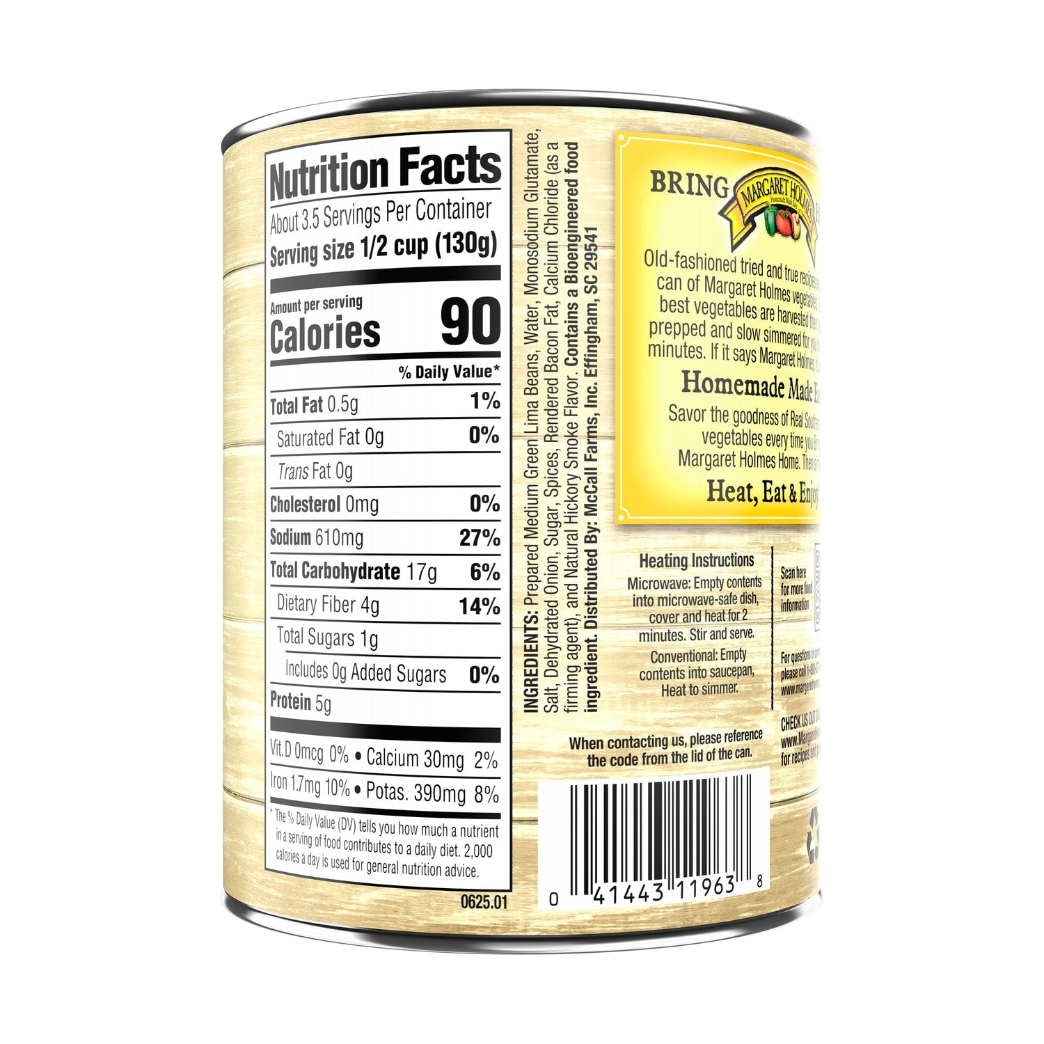 Margaret Holmes Seasoned Green Lima Beans, 1-ct.