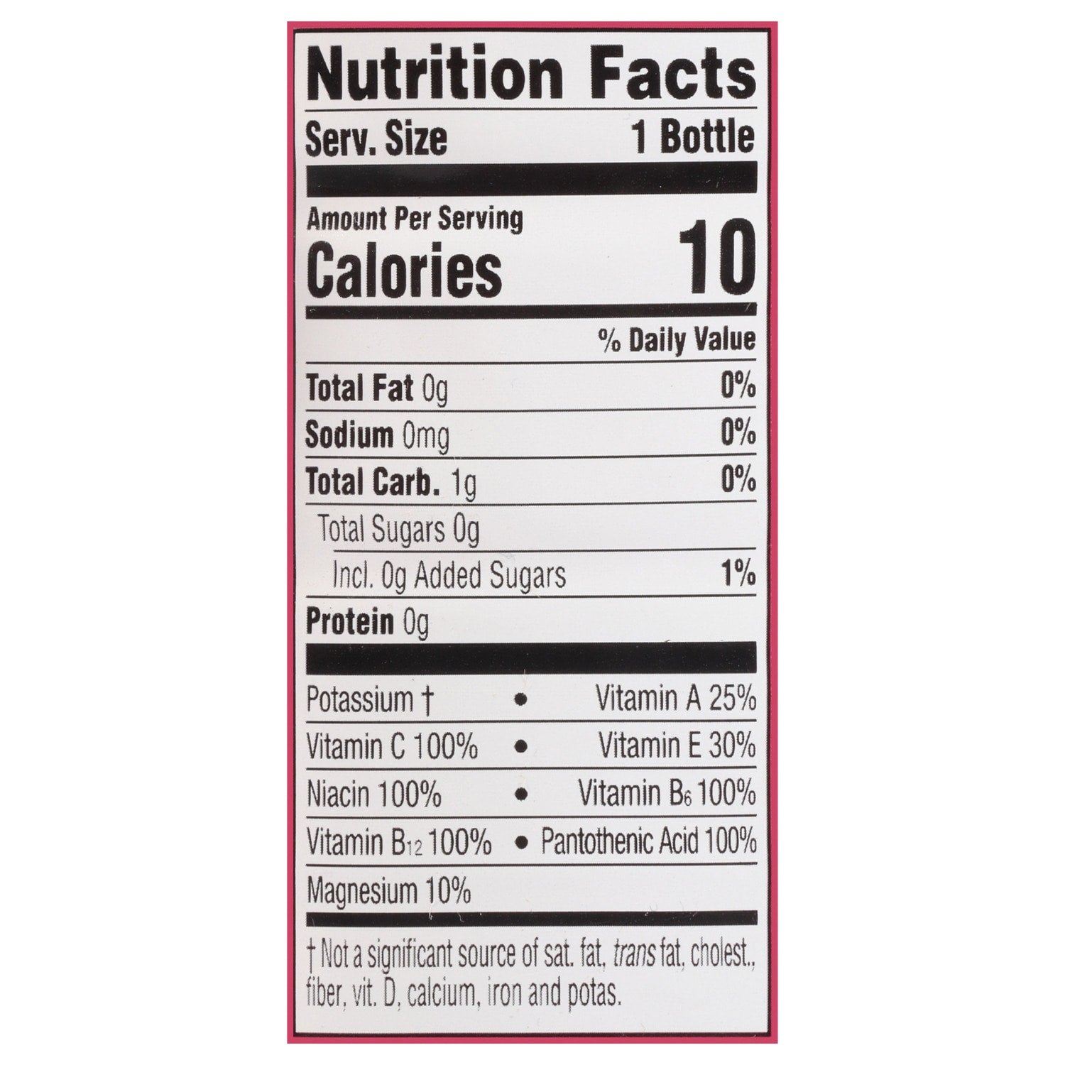 Vitaminwater Zero Sugar with Love Raspberry Dark Chocolate, 20 fl oz. Bottle