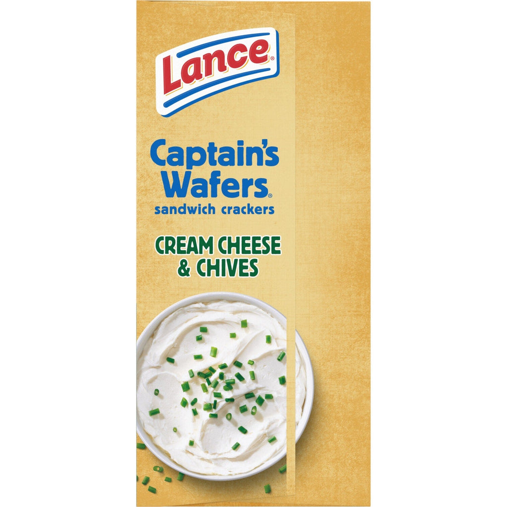 Lance Sandwich Crackers, Captain's Wafers Cream Cheese and Chives, 6 Packs, 4 Sandwiches Each