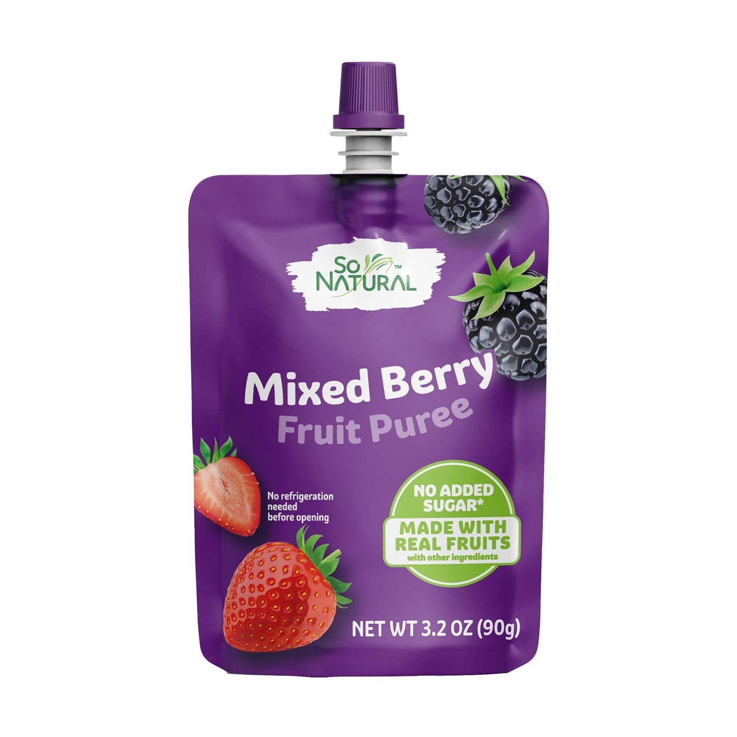 So Natural Mixed Berry Fruit Puree Squeeze Pouch, 2 pk.