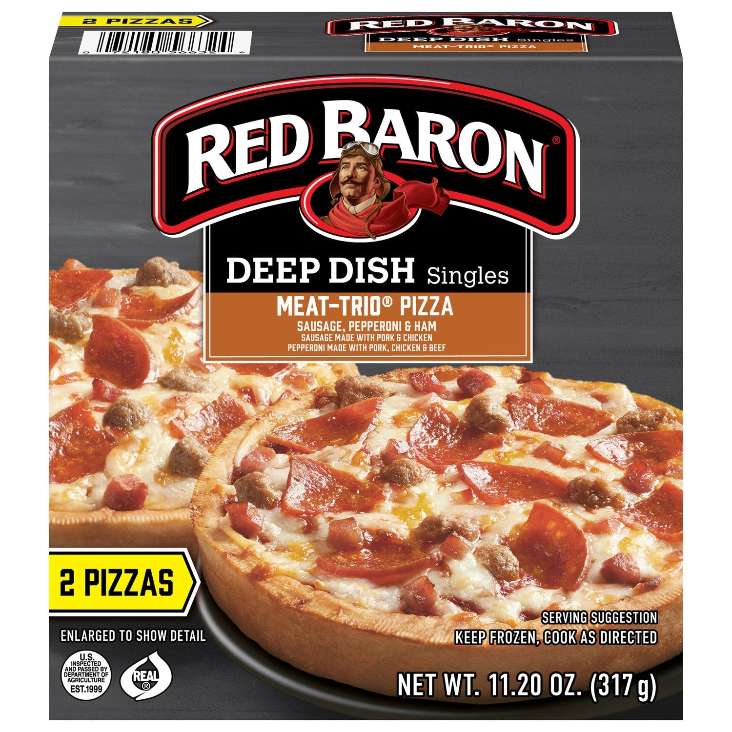 Red Baron Deep Dish Meat Trio Pizza Singles, 2 ct.