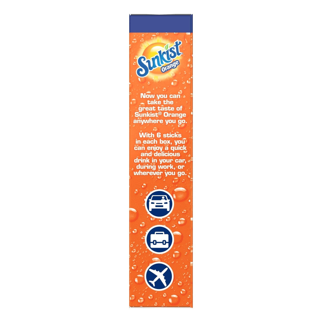 Sunkist Orange Zero Sugar Drink Mix, 6-pc Pack.