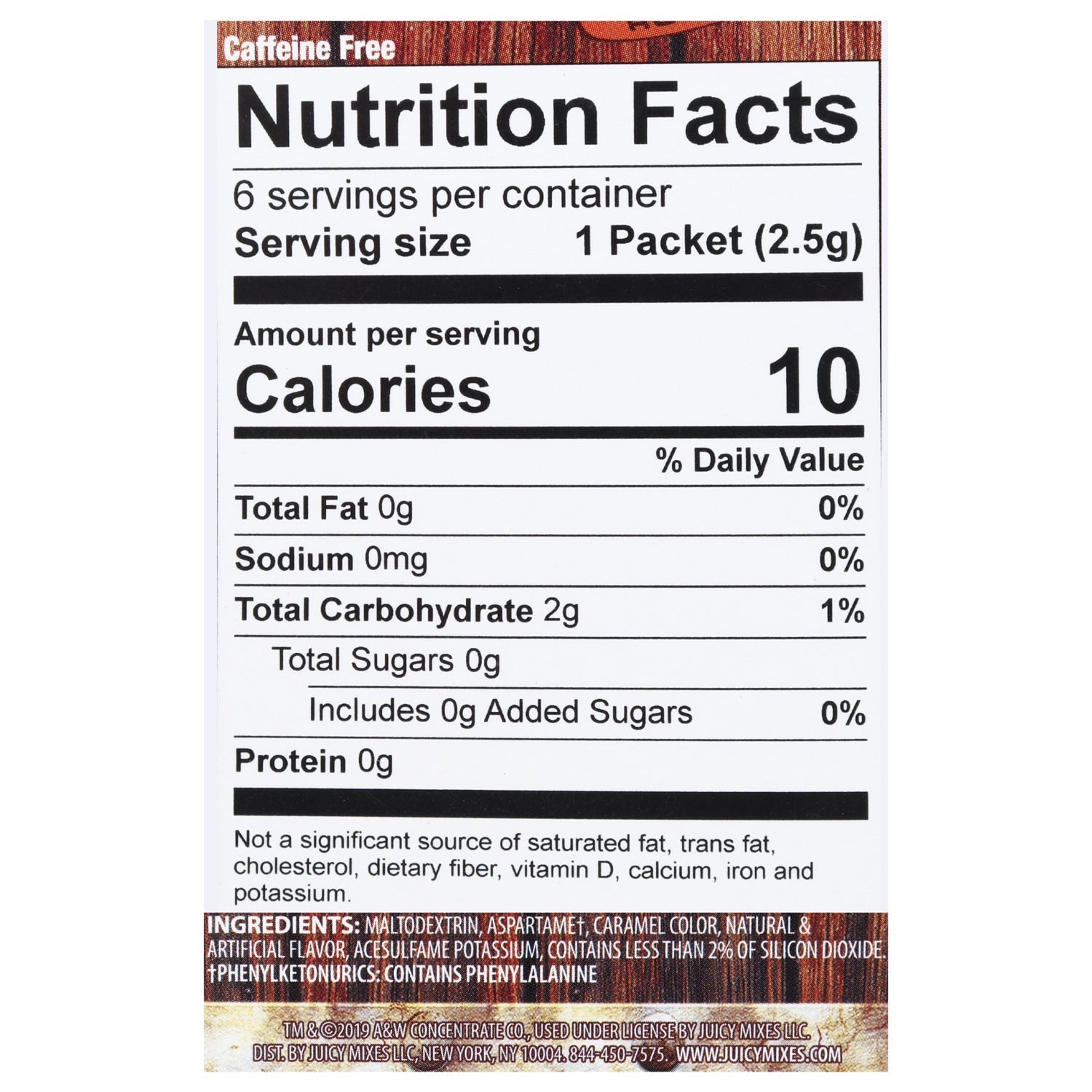 A &amp; W Sugar Free Rootbeer Powder Mix, 6-ct. Packs