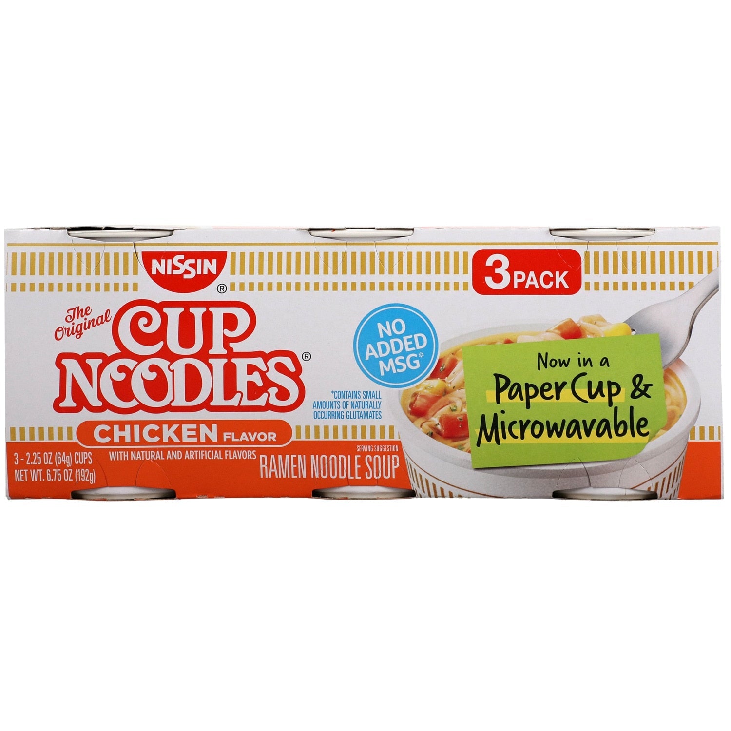 Nissin Cup Noodles Chicken Flavor, 3-ct. Pack