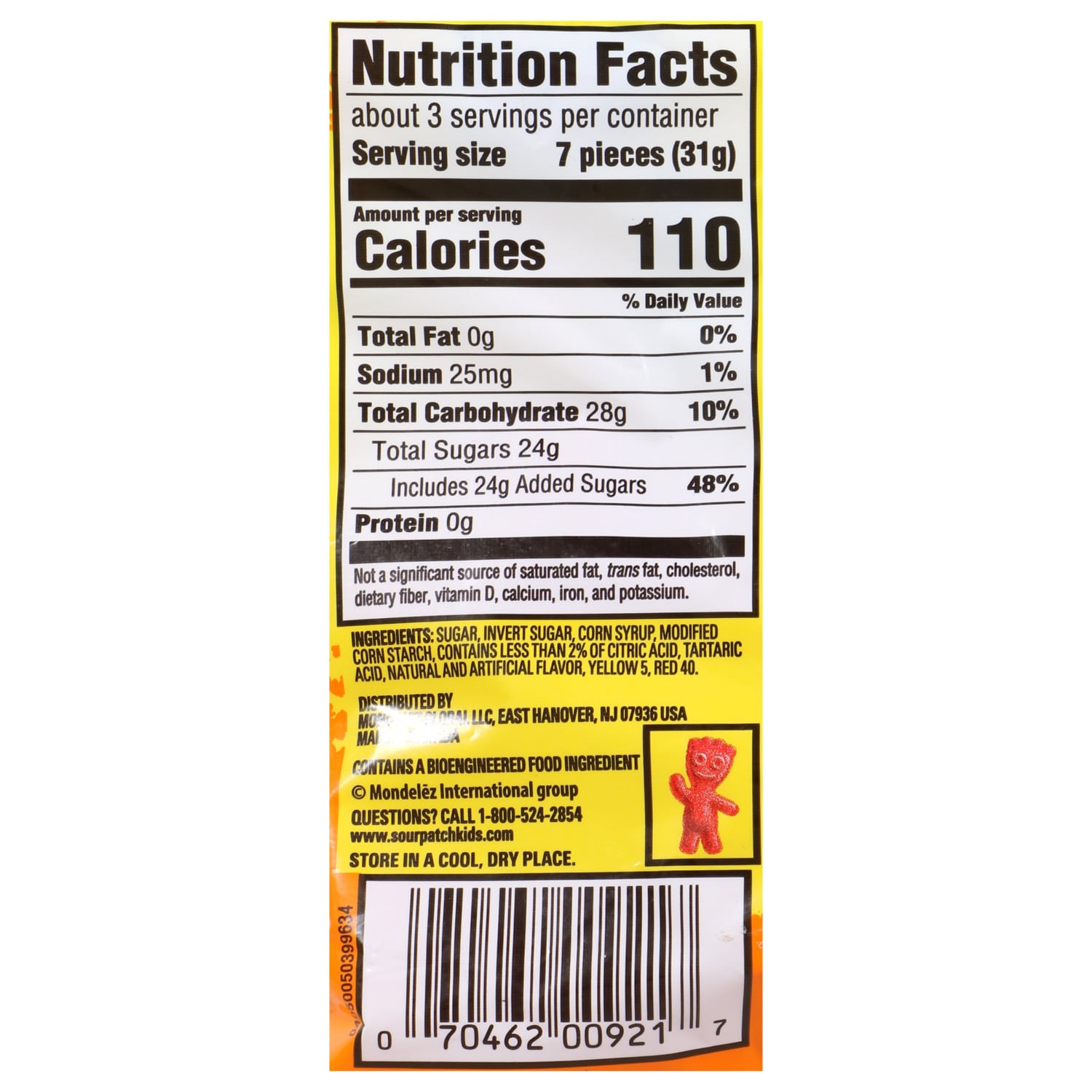 Sour Patch Kids Peach Soft &amp; Chewy Candy, 3.56-oz.