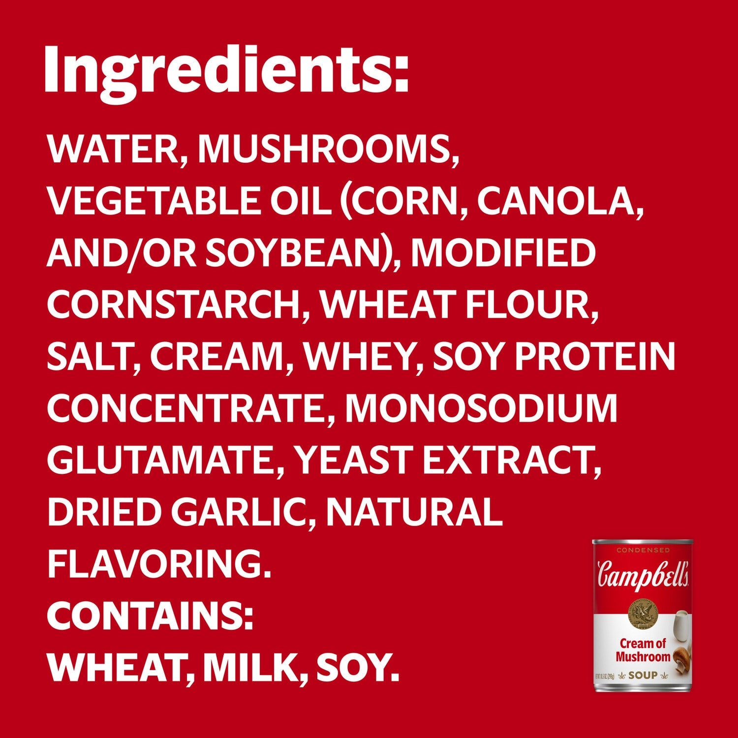 Campbell's Condensed Cream of Mushroom Soup, 10.5-oz. Cans