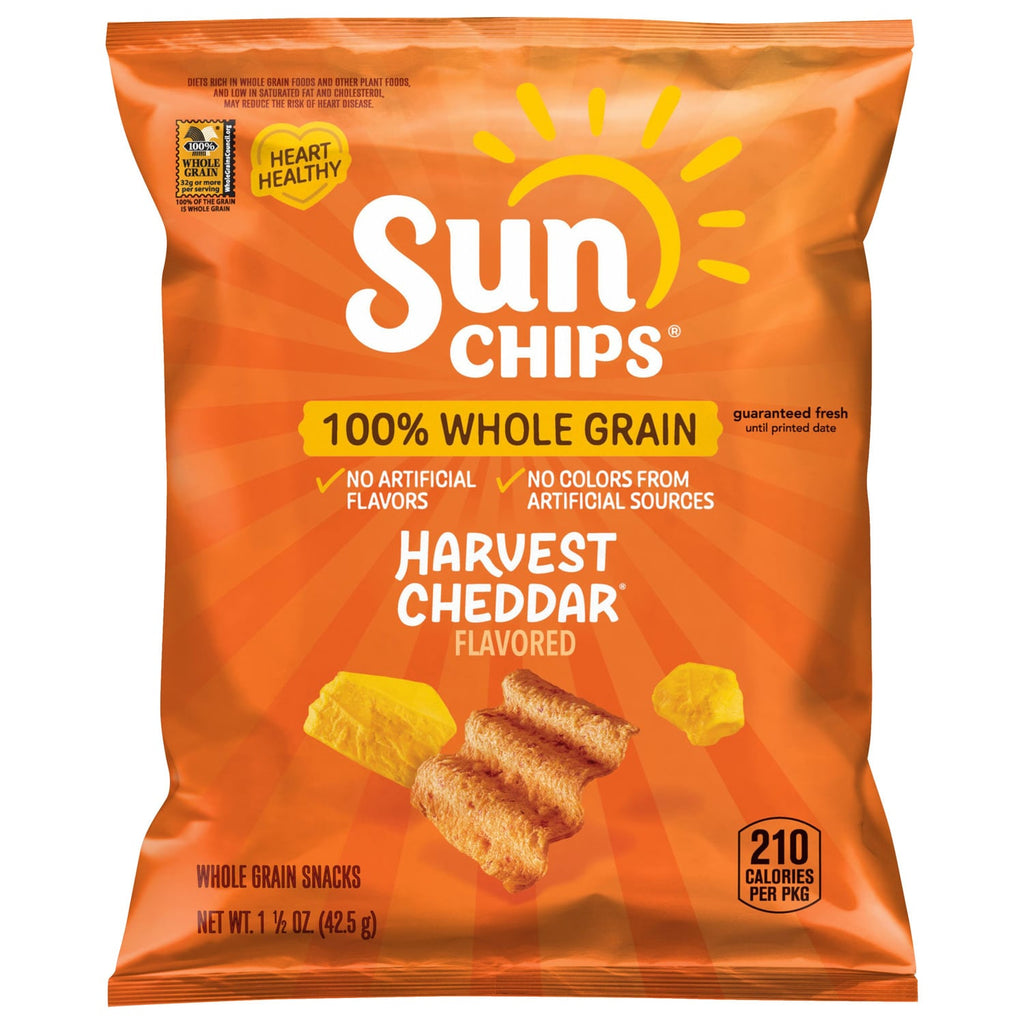 SunChips Whole Grain Snacks Harvest Cheddar Flavored 1 1/2 Oz