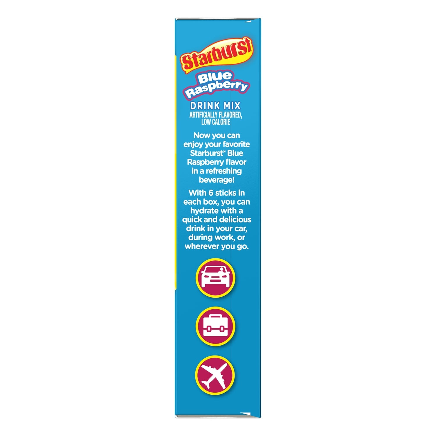Starburst Blue Raspberry Zero Sugar Drink Mix, 6-pc Pack.