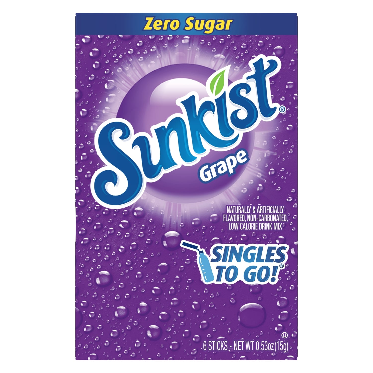 Sunkist Grape Singles to Go Drink Packets, 6-ct. Box