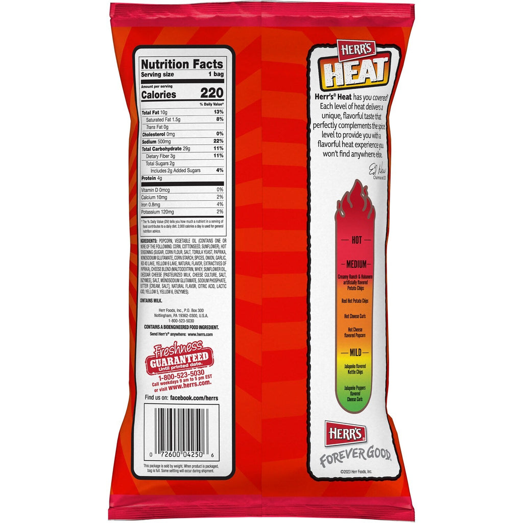 Herr's Hot Cheese Flavored Popcorn 1.6-oz. Bags