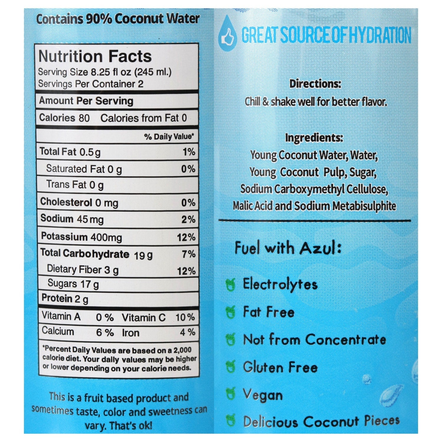 Azul Coconut Water, 16.5 oz.