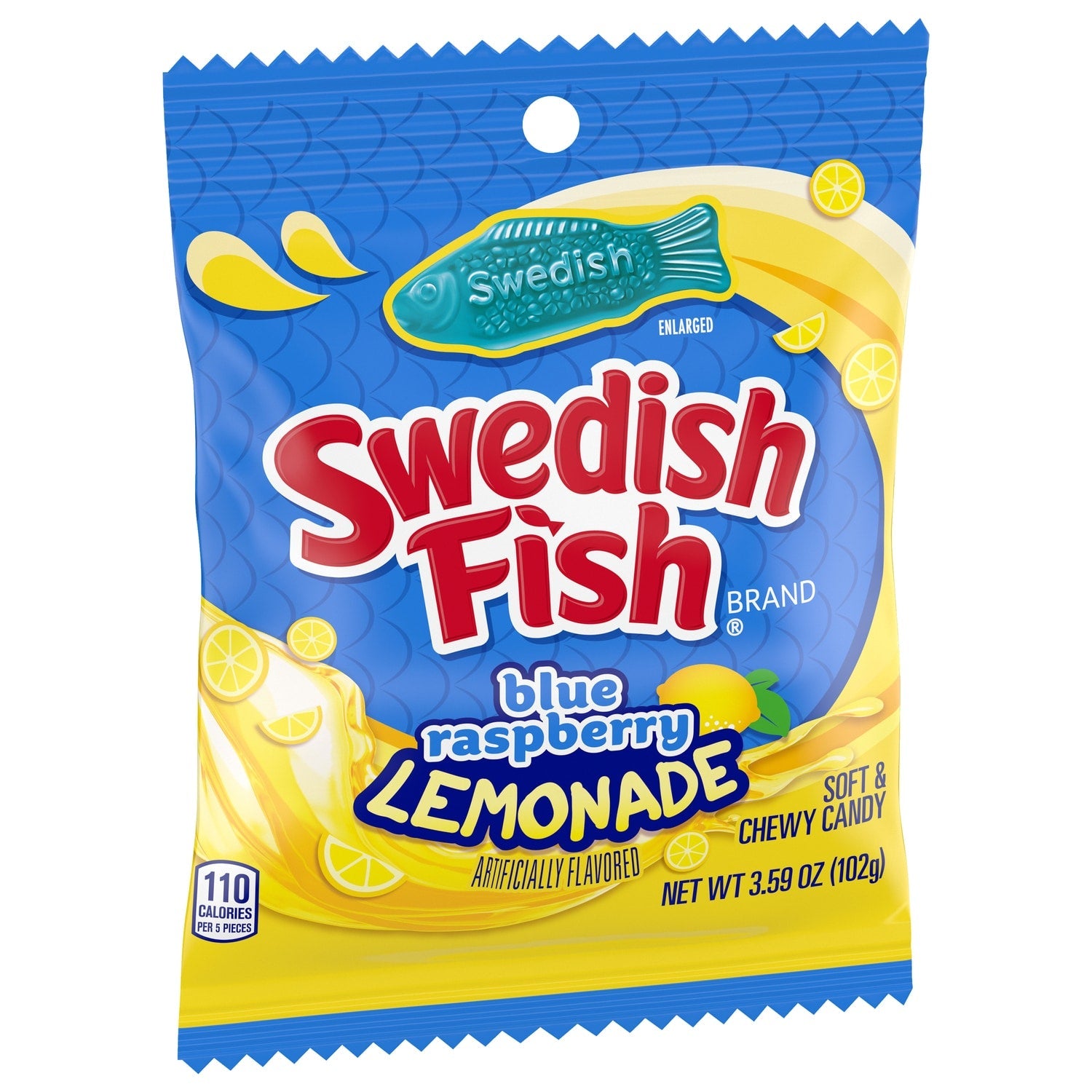Swedish Fish Blue Raspberry Lemonade Soft &amp; Chewy Candy, 3.59-oz.